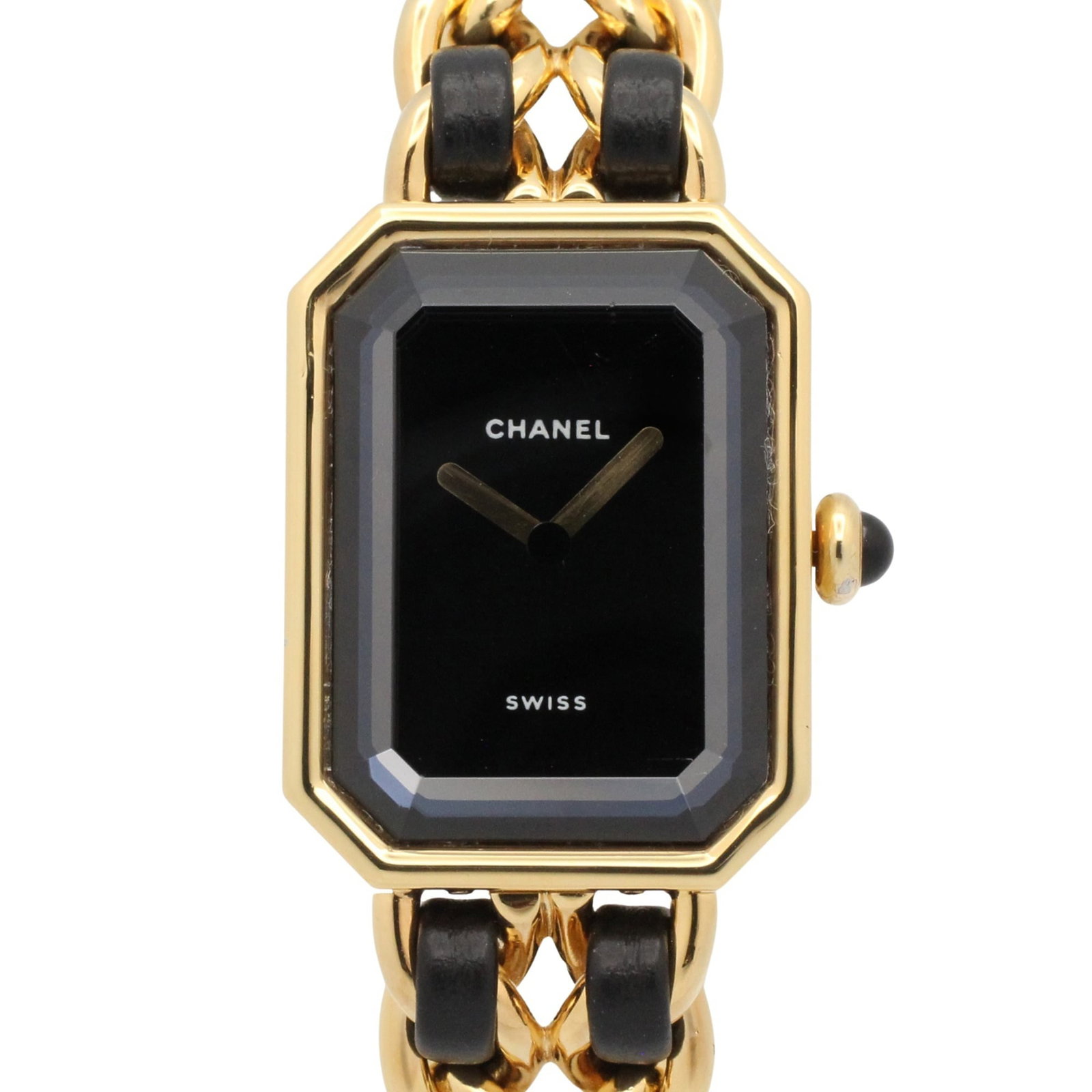 CHANEL Wristwatch Gold Plated: CHANEL Wristwatch Gold Plated The CHANEL Wristwatch in gold plated gold is a sleek and sophisticated timepiece. Its black dial and gold plated leather band create a stylish and elegant look, while the