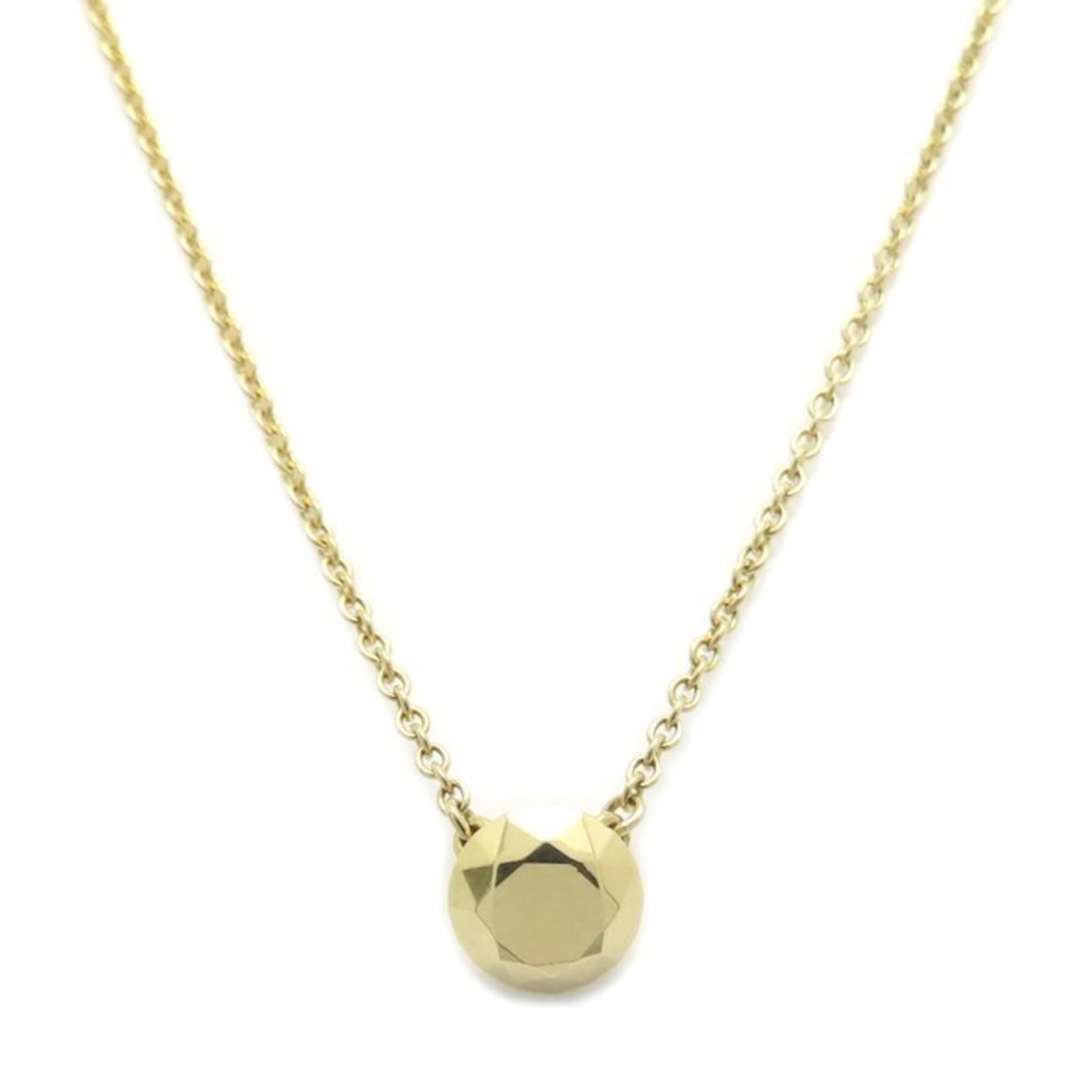 TIFFANY Yellow Gold (18K): TIFFANY Yellow Gold (18K) Yellow gold (18K) necklace with a 6mm pendant, crafted in the iconic Tiffany style, features a delicate 39cm circumference. This necklace is in like new condition, with only