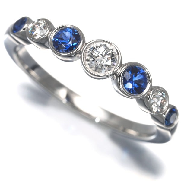 Tiffany&Co. Ring Sapphire Diamond Jazz Graduated Us6 950 Platinum (1 of 7)