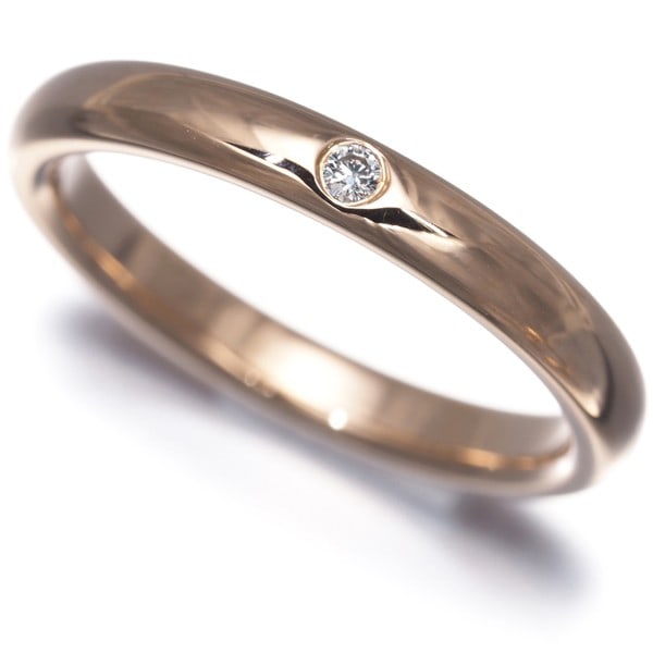Tiffany&Co. Ring Diamond Stacking Band 1P Us5.75-6 18K Rg: Tiffany&Co. Ring Diamond Stacking Band 1P Us5.75-6 18K Rg Tiffany & Co.'s Rose Gold Stacking Band is a beautiful, 18k piece featuring a natural diamond. This Elsa Peretti-designed band is a stunning a