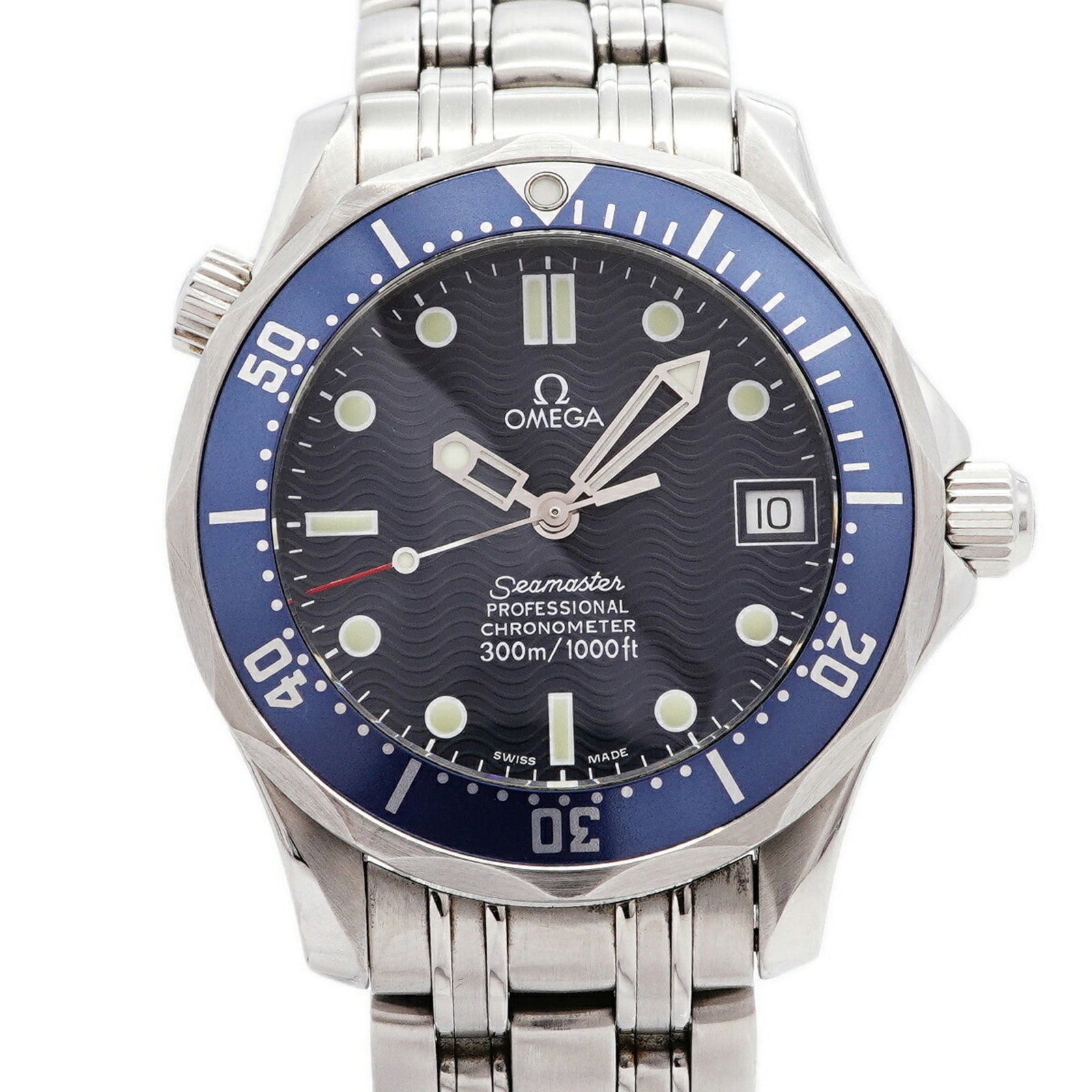 OMEGA Wristwatch Stainless Steel: OMEGA Wristwatch Stainless Steel Stainless steel band and blue dial make this Omega watch a stylish accessory. With its 36mm case and self-winding automatic movement, it's a reliable timepiece that's 
