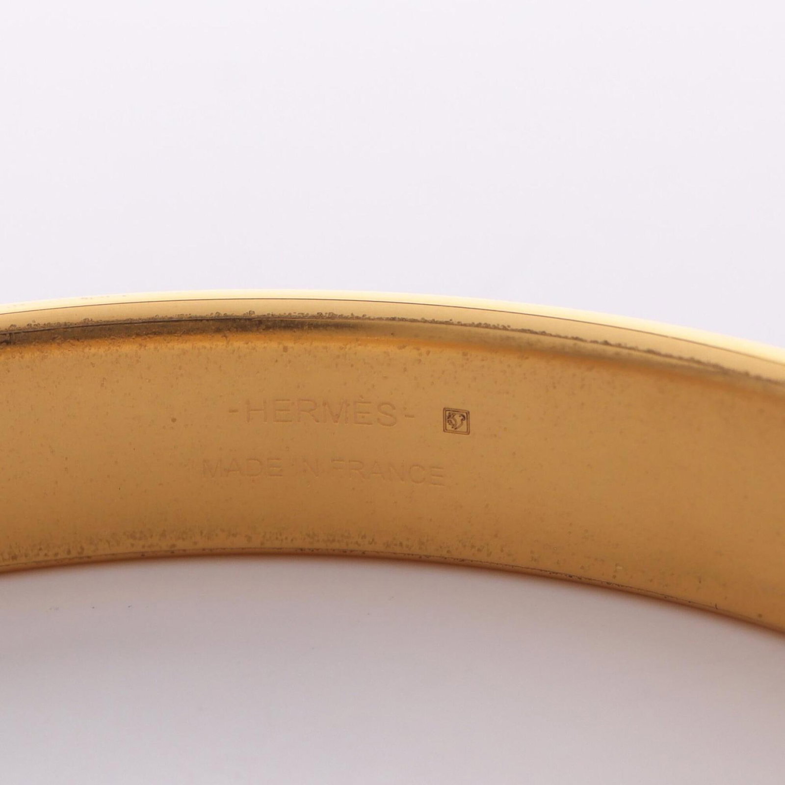 HERMES Bangle Gold Plating Leather - 3