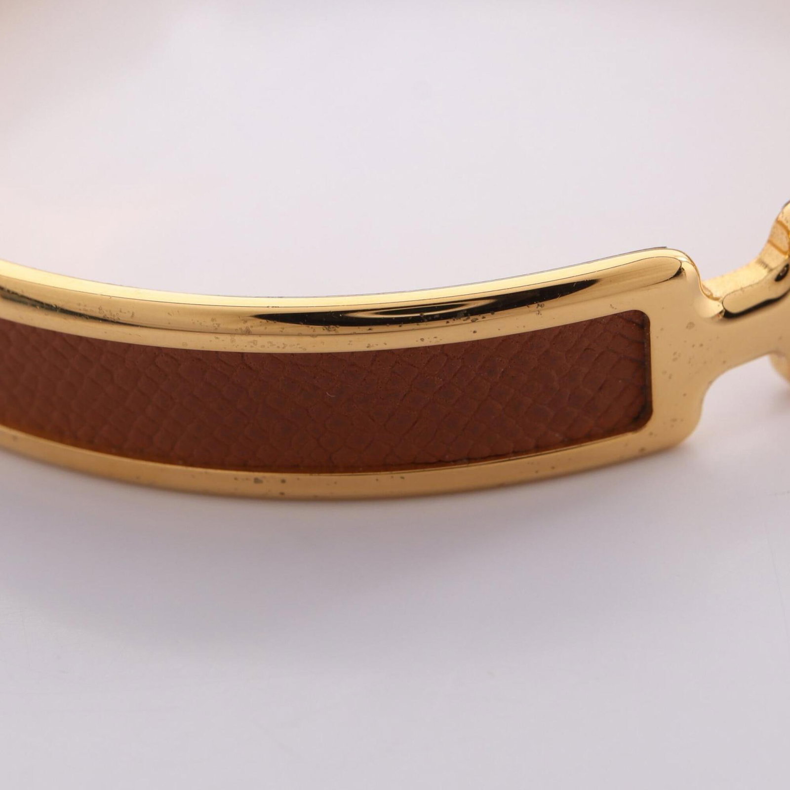 HERMES Bangle Gold Plating Leather - 5