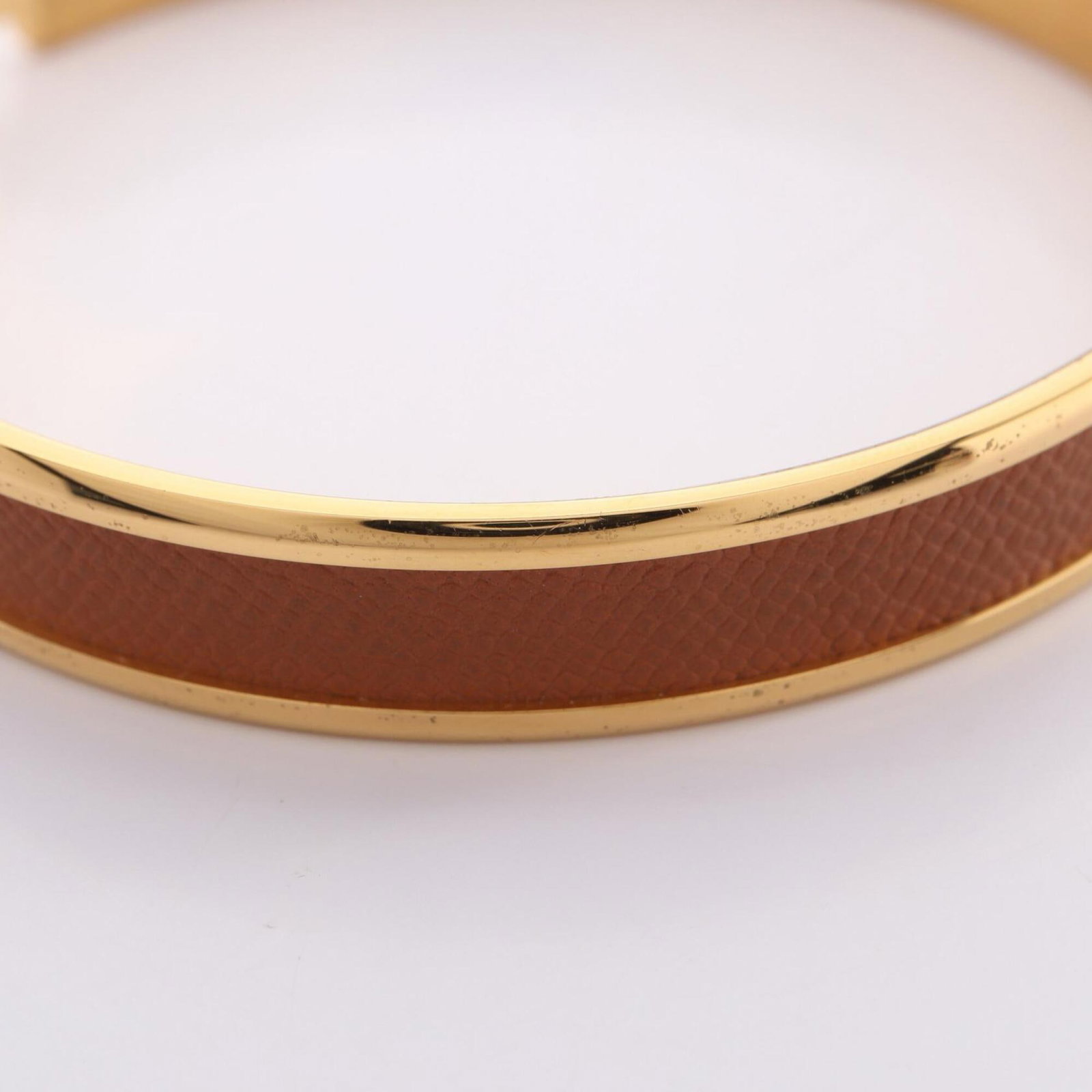 HERMES Bangle Gold Plating Leather - 6