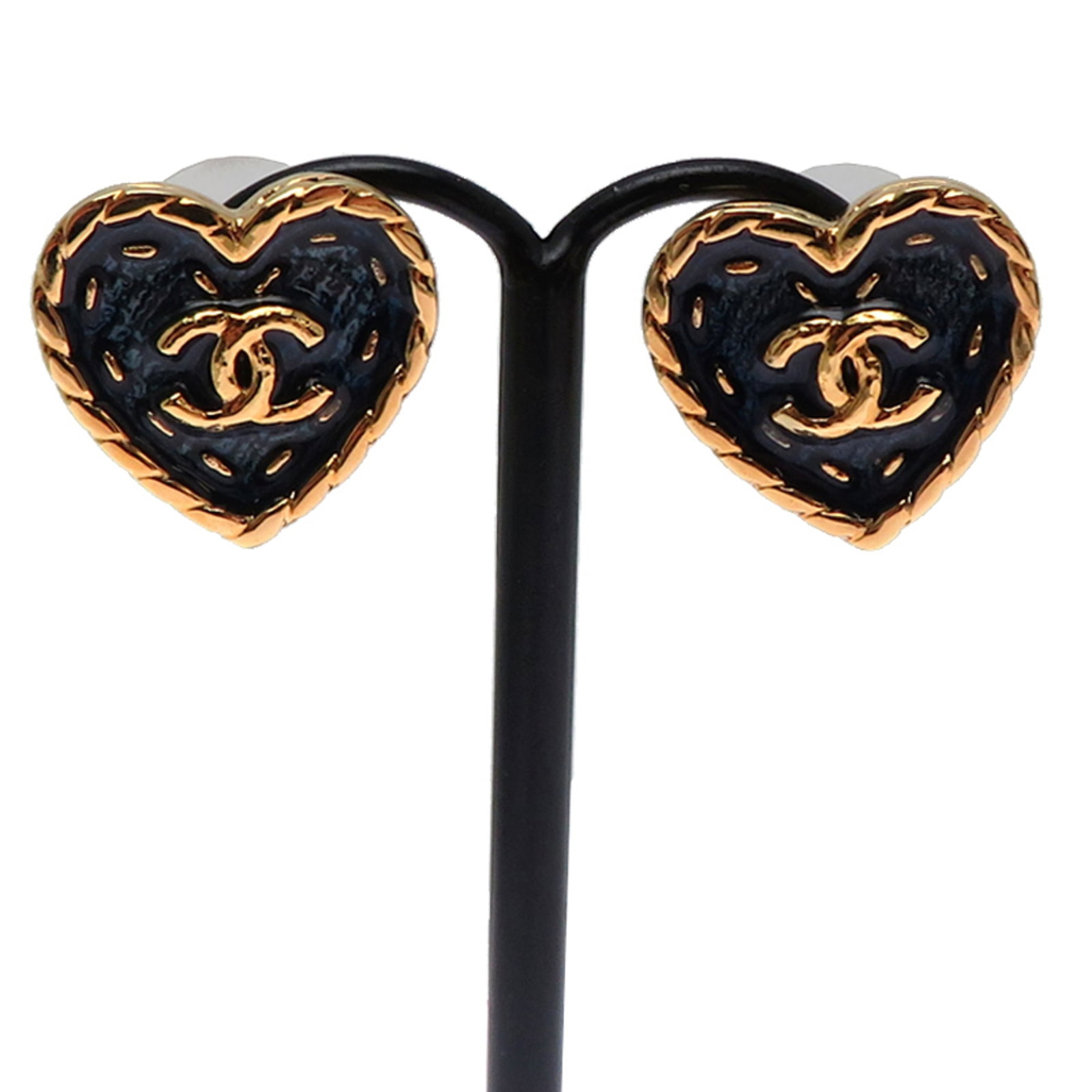 CHANEL Stud Earrings Gold Plating - 2