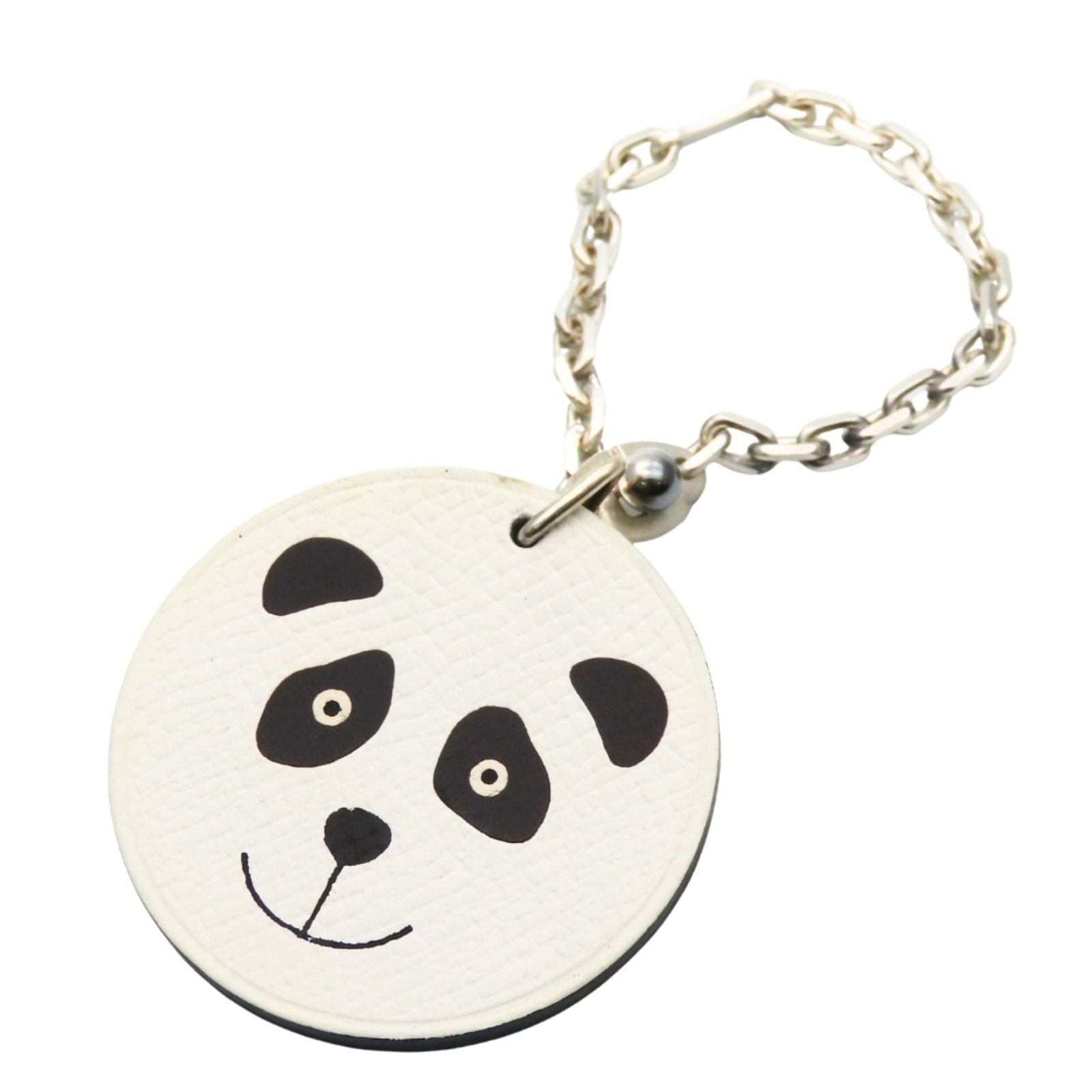 HERMES Handbag Charm Leather Silver 925: HERMES Handbag Charm Leather Silver 925 The Hermes Handbag Charm Leather Silver 925 is a unique and stylish accessory featuring a sleek black and white design. Made from high-quality leather and adorn