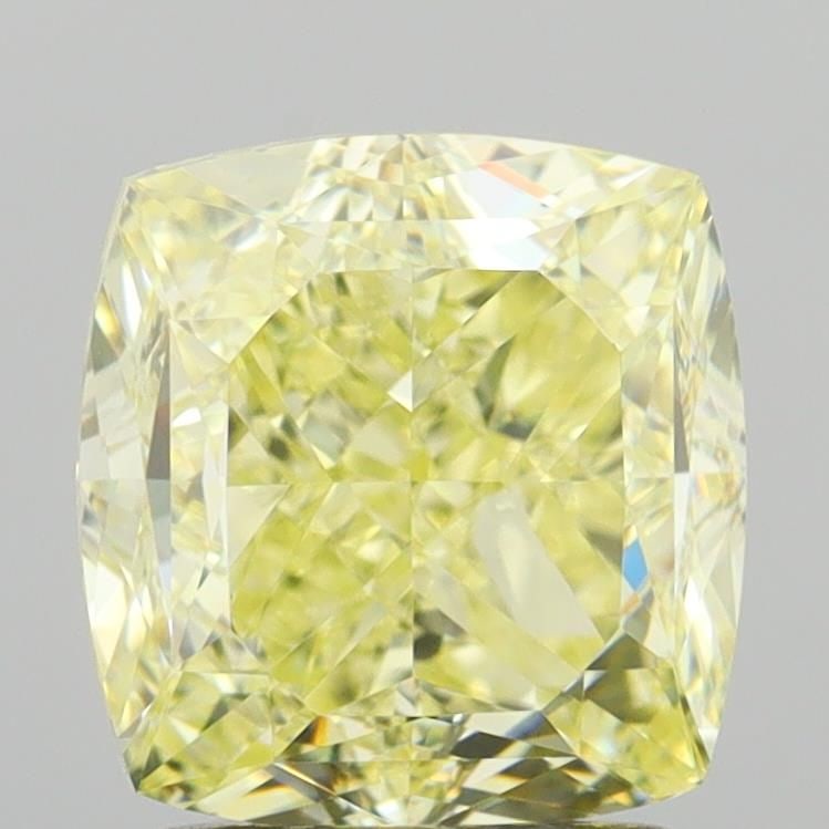GIA Cushion Brilliant 2.5ct Fancy Yellow VVS2 - Loose Natural Diamond: GIA Cushion Brilliant 2.5ct Fancy Yellow VVS2 - Loose Natural Diamond GIA-certified, this 2.5ct Fancy Yellow VVS2 diamond boasts exceptional clarity and a vibrant, sunny hue. Its EX polish and VG
