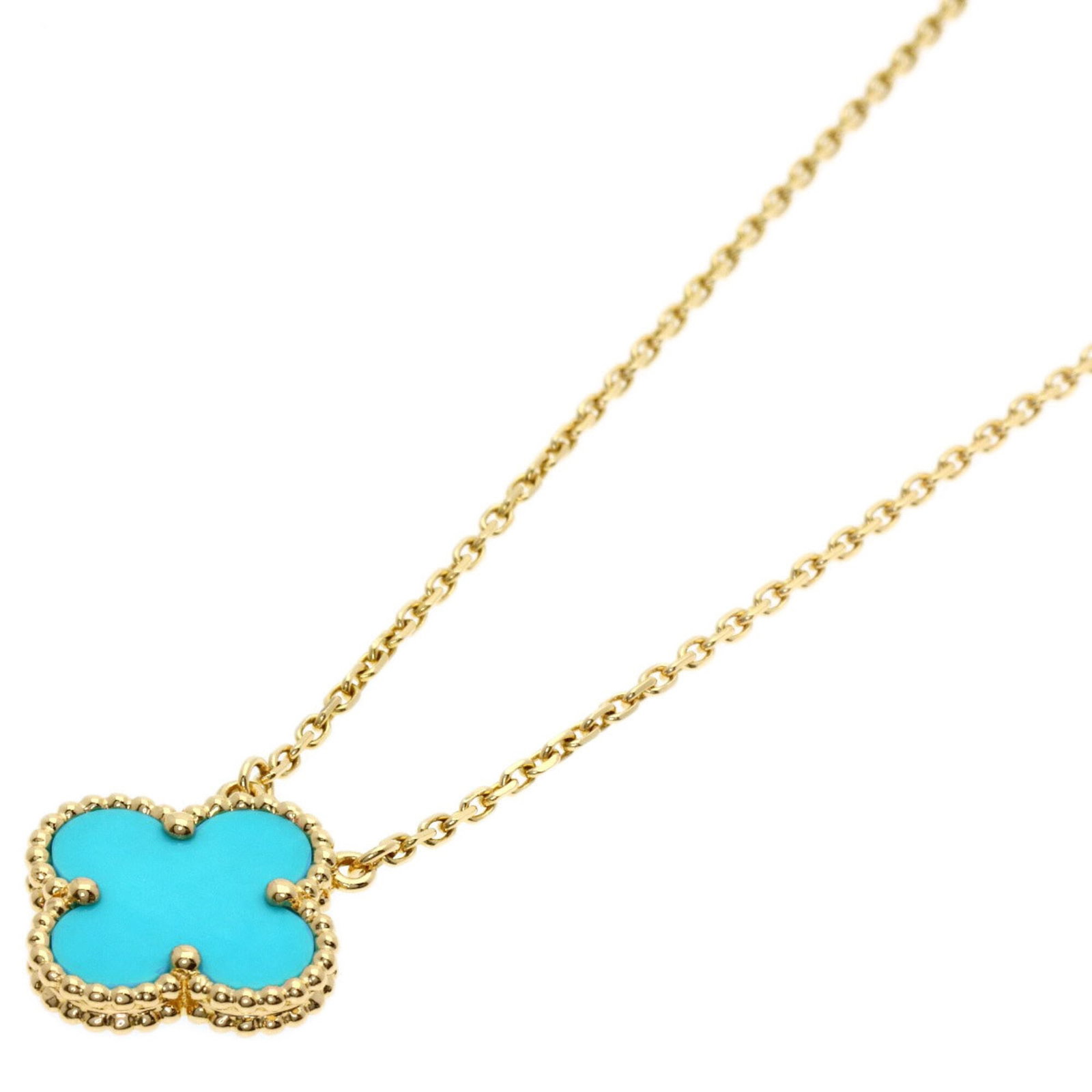 VAN CLEEF & ARPELS Yellow Gold (18K): VAN CLEEF & ARPELS Yellow Gold (18K) Yellow gold (18K) necklace from Van Cleef & Arpels, featuring a 14.8mm x 14.8mm pendant, gently used with minor signs of wear. The necklace boasts a classic design