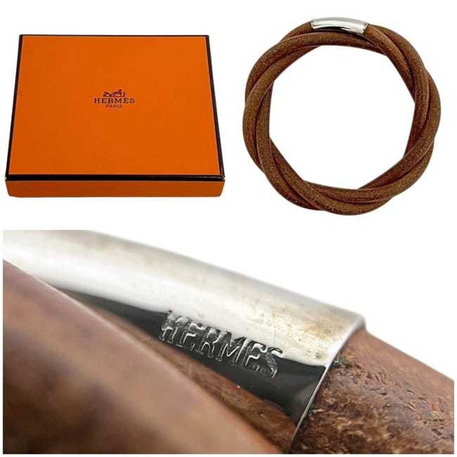 HERMES Charm Bracelet Leather - 6