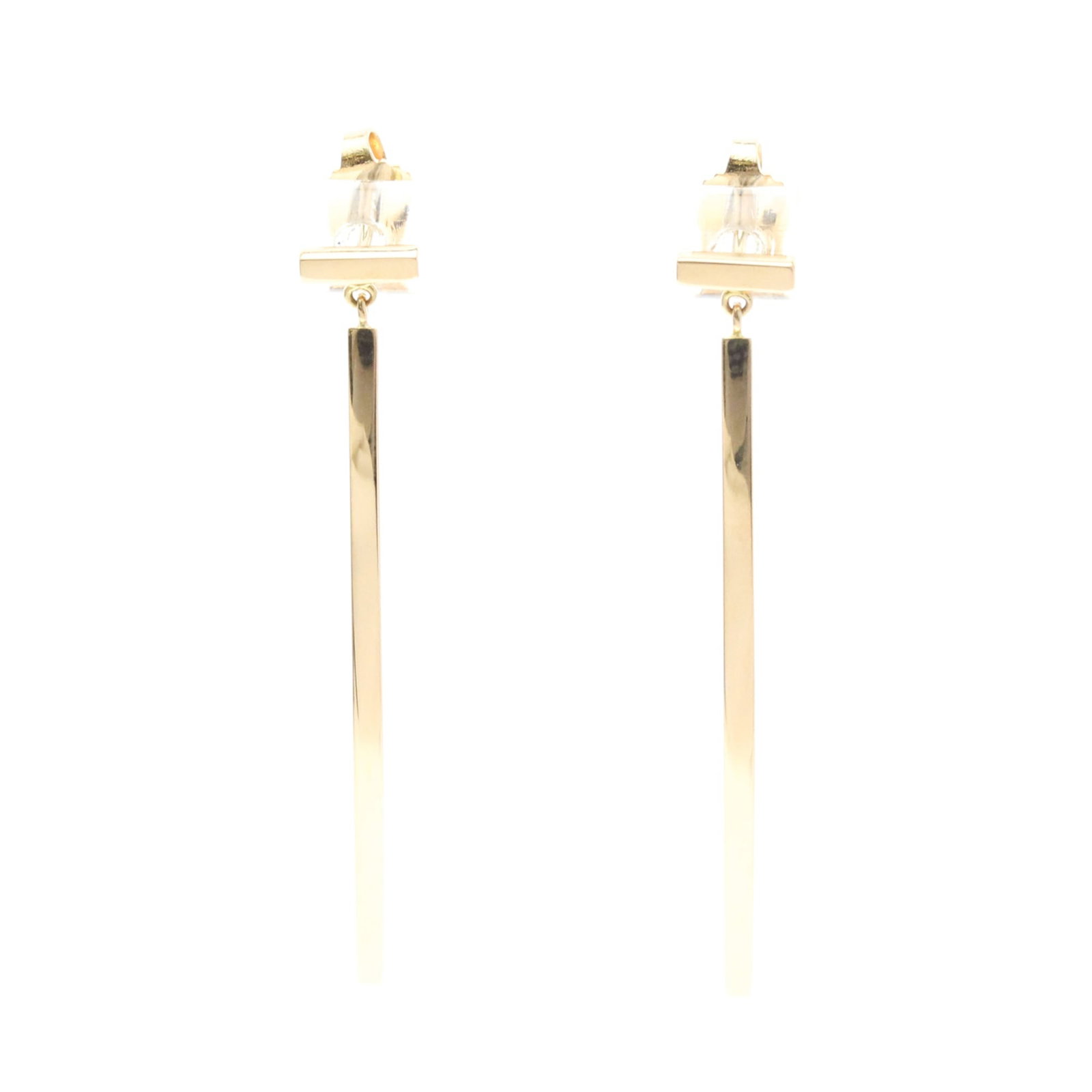 TIFFANY Drop Earrings Pink Gold (18K): TIFFANY Drop Earrings Pink Gold (18K) Pink gold (18K) drop earrings with a subtle elegance, featuring a wire bar design that adds a touch of sophistication to any outfit. Made from high-quality 18K pi