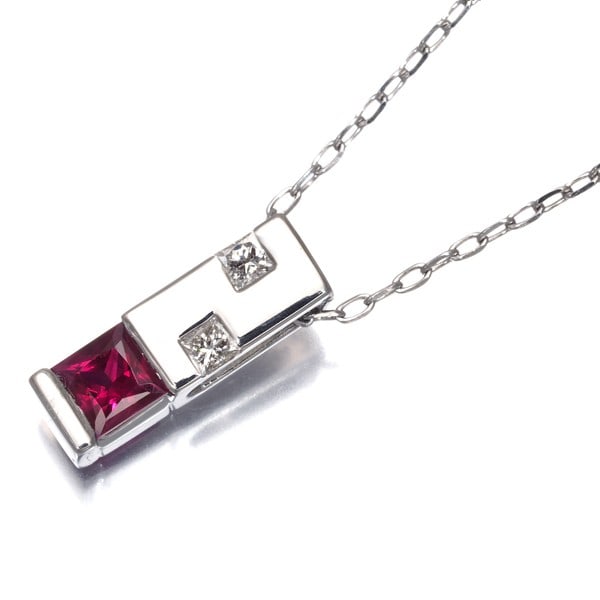 Ruby 0.29Ct Diamond 0.07Ct Necklace 900 850 Platinum: Ruby 0.29Ct Diamond 0.07Ct Necklace 900 850 Platinum 900 850 Platinum Ruby 0.29Ct Diamond 0.07Ct Necklace boasts a striking combination of natural beauty, with a 0.29ct ruby at its center, surrounded 