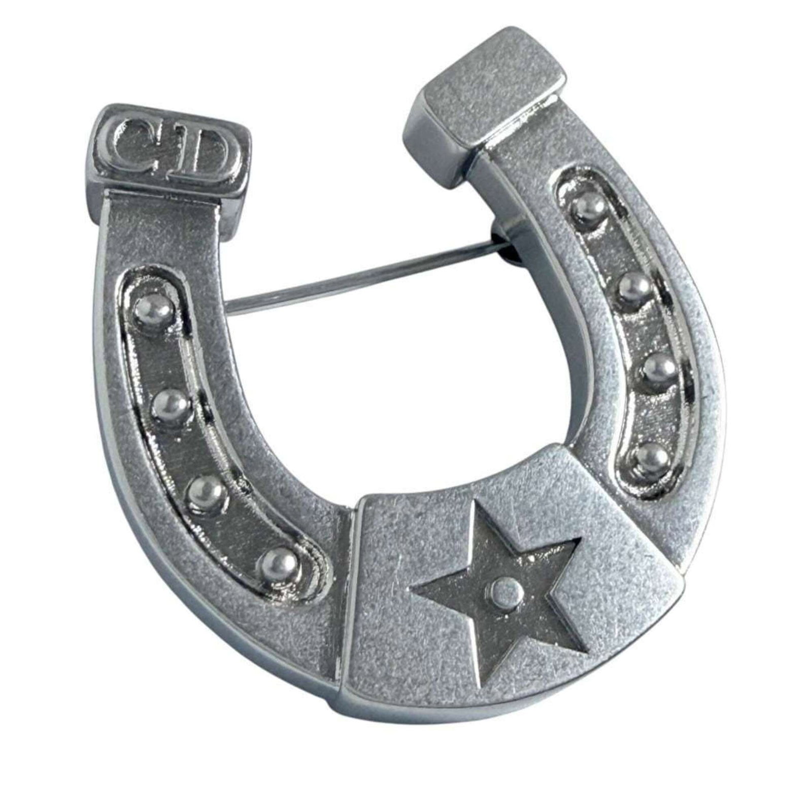 CHRISTIAN DIOR Brooch Metal: CHRISTIAN DIOR Brooch Metal Metal brooch from Christian Dior, featuring a sleek design that looks like new despite being used. The brooch is made of metal and is in excellent condition, with only the