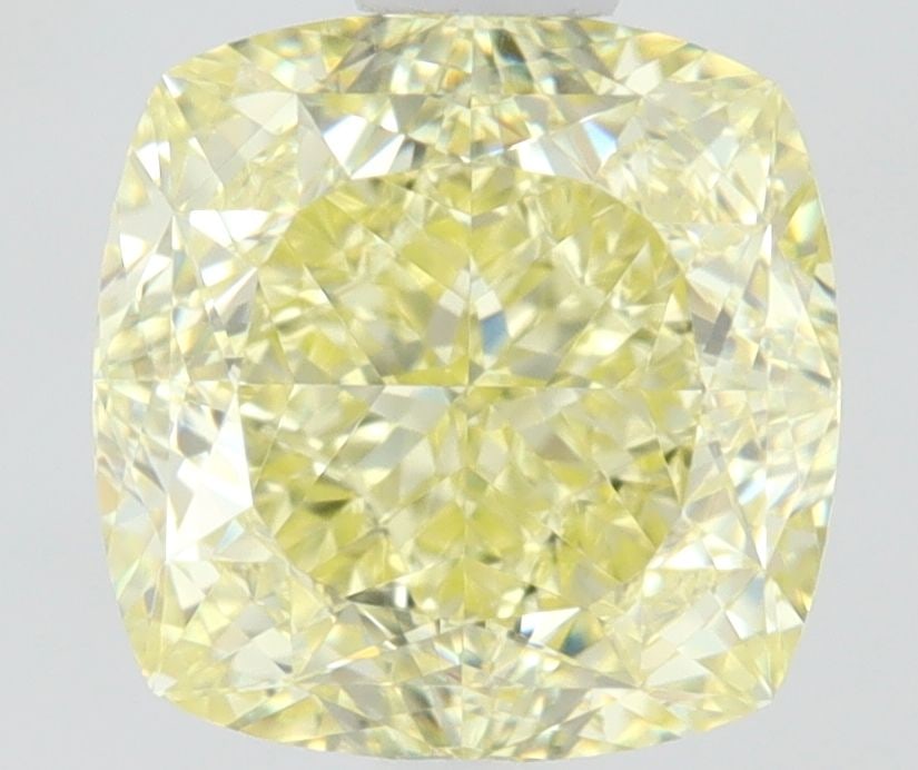 GIA Cushion Brilliant 1.02ct Fancy Light Yellow VVS1 - Loose Natural Diamond: GIA Cushion Brilliant 1.02ct Fancy Light Yellow VVS1 - Loose Natural Diamond GIA certified, this 1.02ct Fancy Light Yellow VVS1 diamond boasts exceptional clarity and a vibrant, sunny color. Its EX