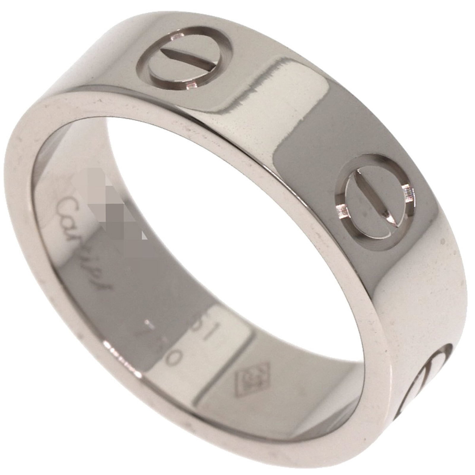 CARTIER Band Ring: CARTIER Band Ring The Cartier Band Ring features 18K white gold and a classic band design, measuring 5.5mm in width and weighing 6.9g. This gently used ring has minor signs of wear, including small