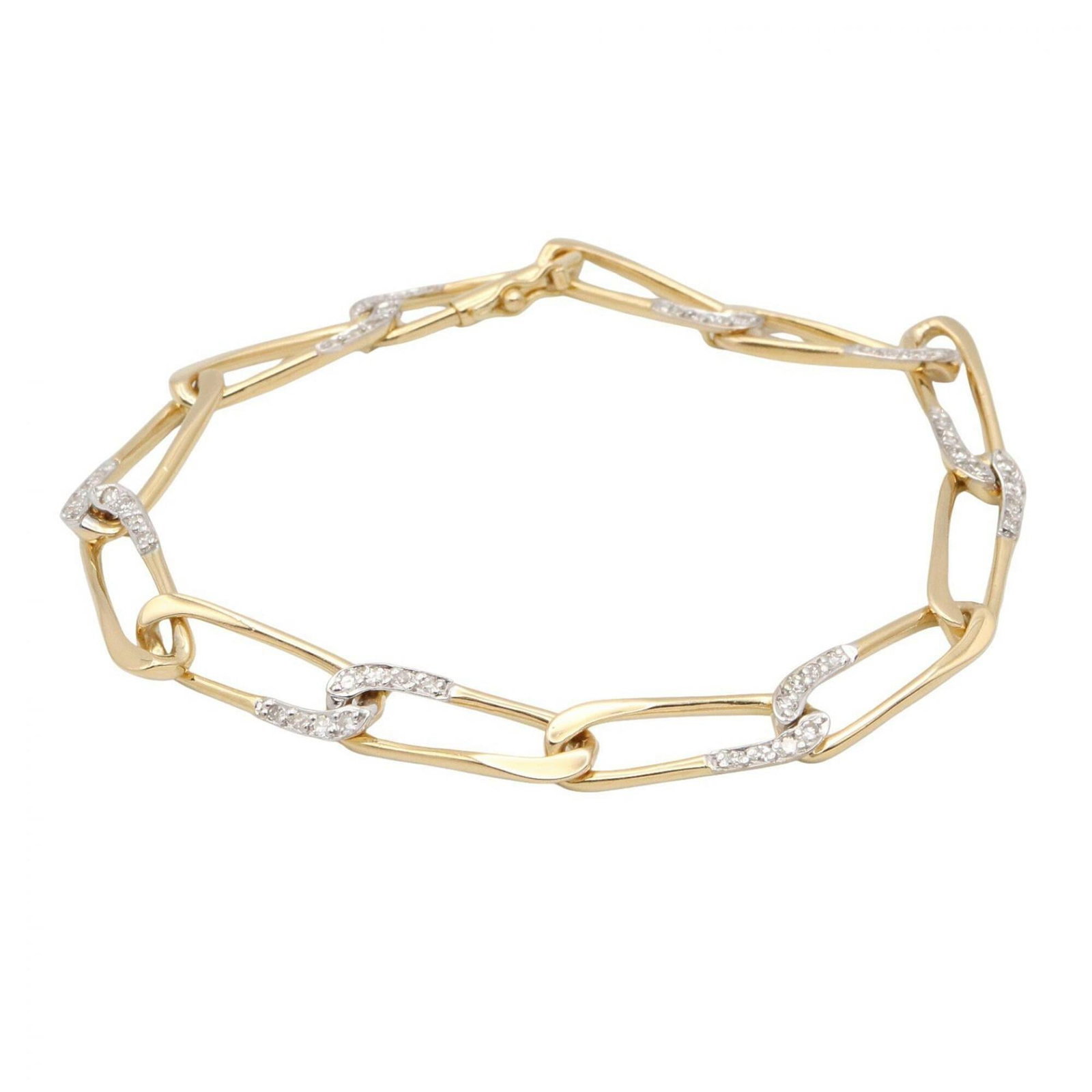 CARTIER Charm Bracelet Yellow Gold (18K): CARTIER Charm Bracelet Yellow Gold (18K) Cartier Charm bracelet in 18K yellow gold, featuring clear and gold tones, measures 17cm in length, and is in very good condition with minor signs of wear. The