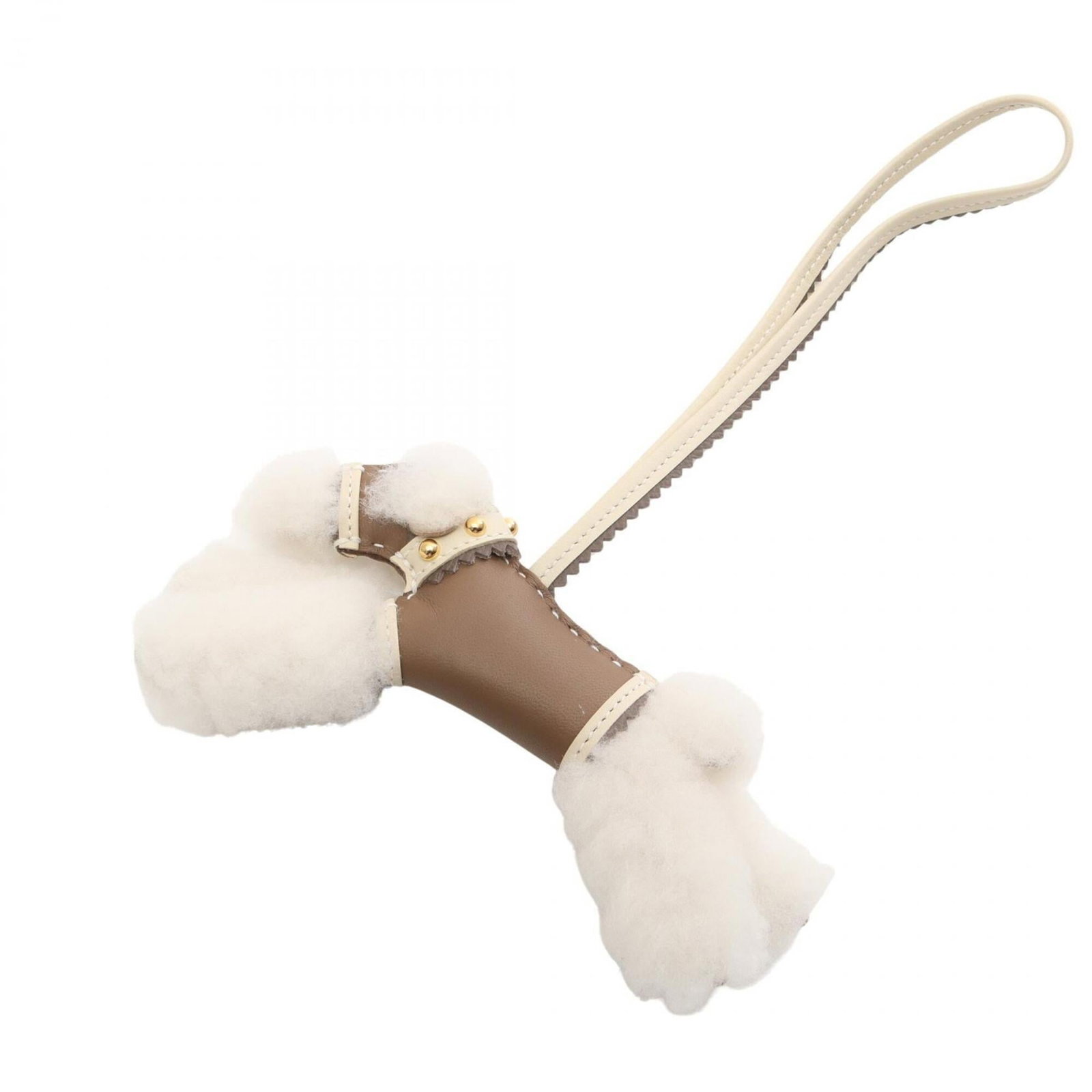 HERMES Handbag Charm Agneau Milo: HERMES Handbag Charm Agneau Milo Agneau Milo, a luxurious leather material, is used to create this Hermes Handbag Charm. The Etoupe gray and white color scheme adds a touch of sophistication to this g
