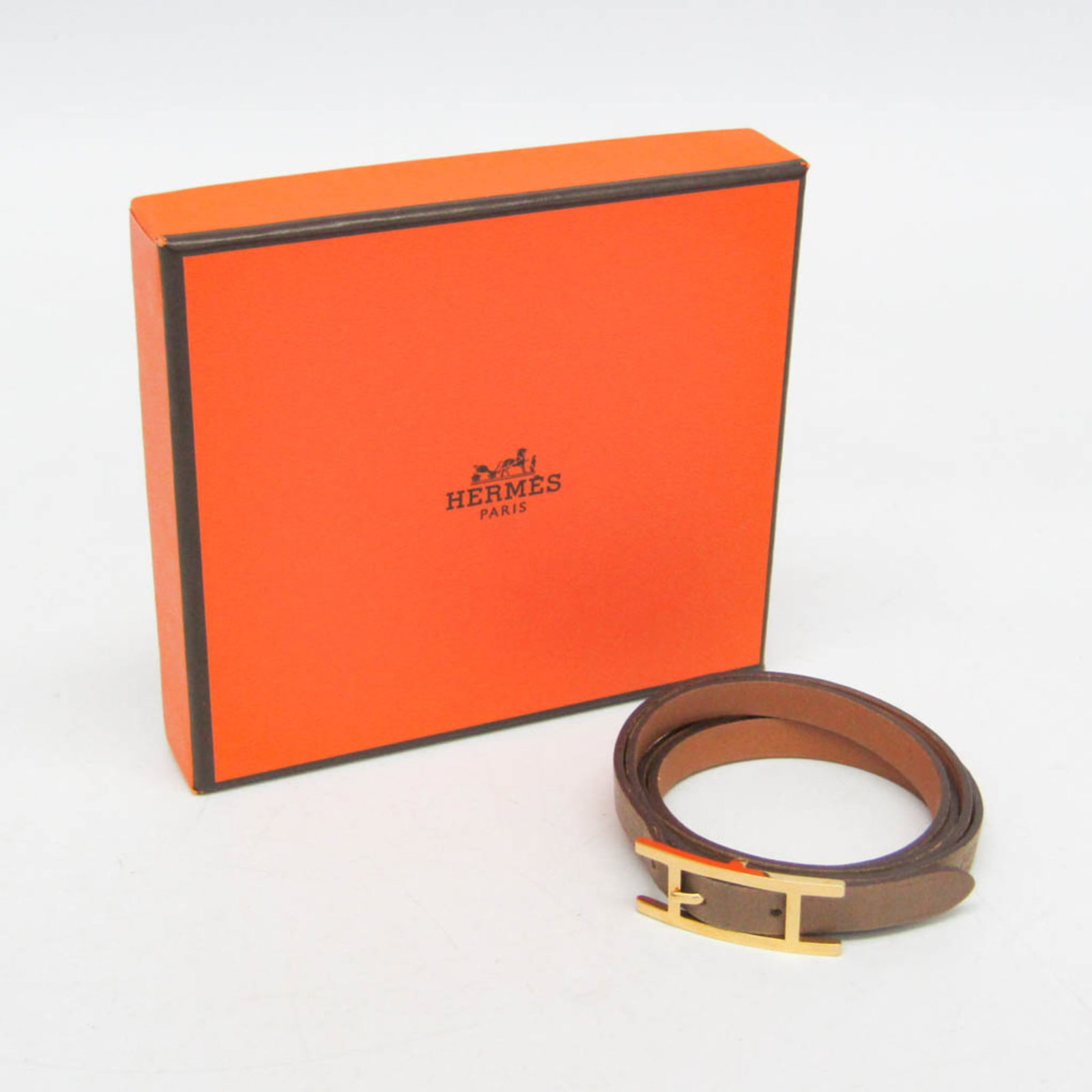 HERMES Bangle Leather Metal - 2