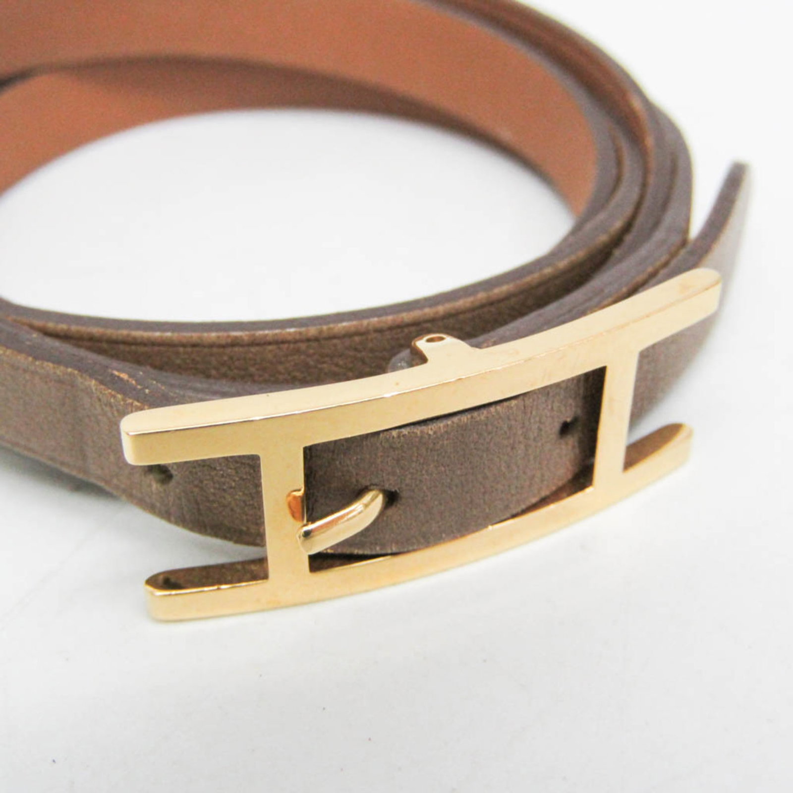HERMES Bangle Leather Metal - 5