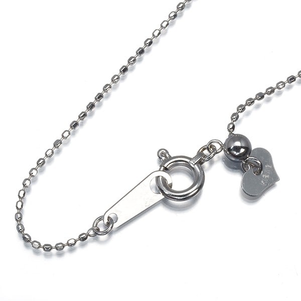 Cut Ball Bead Chain Necklace 18K 750 White Gold 45Cm: Cut Ball Bead Chain Necklace 18K 750 White Gold 45Cm 18k white gold chain necklace boasts a sleek, modern design with a 45cm adjustable length, perfect for adding a touch of sophistication to any
