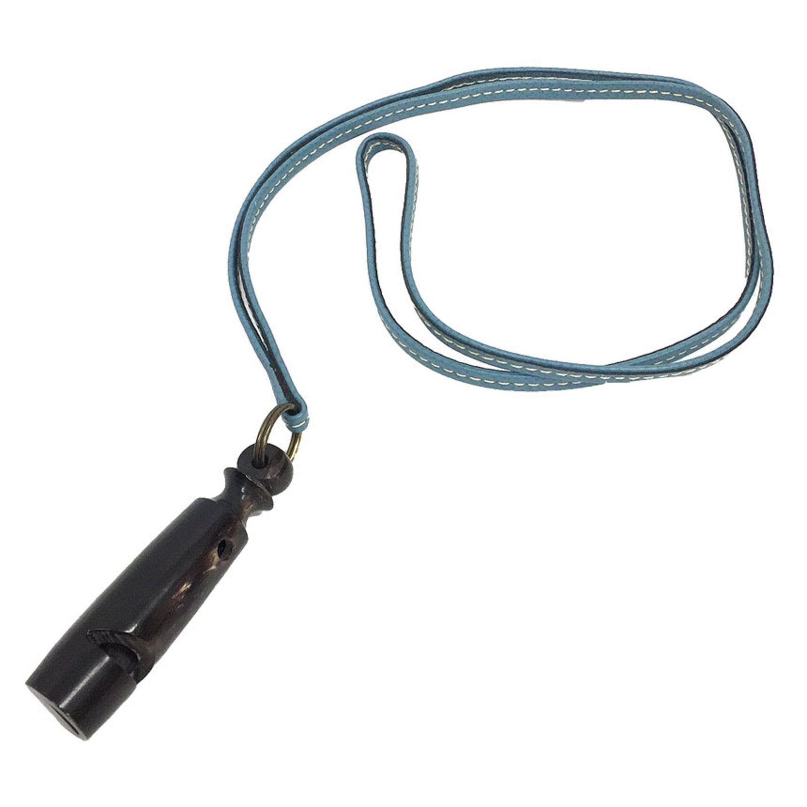 HERMES Wood Blue Jean: HERMES Wood Blue Jean The Hermes Wood Blue Jean is a unique wooden pendant featuring a blue jean-inspired design. Made from wood, this necklace boasts a striking blue jean color and measures 7.5mm in