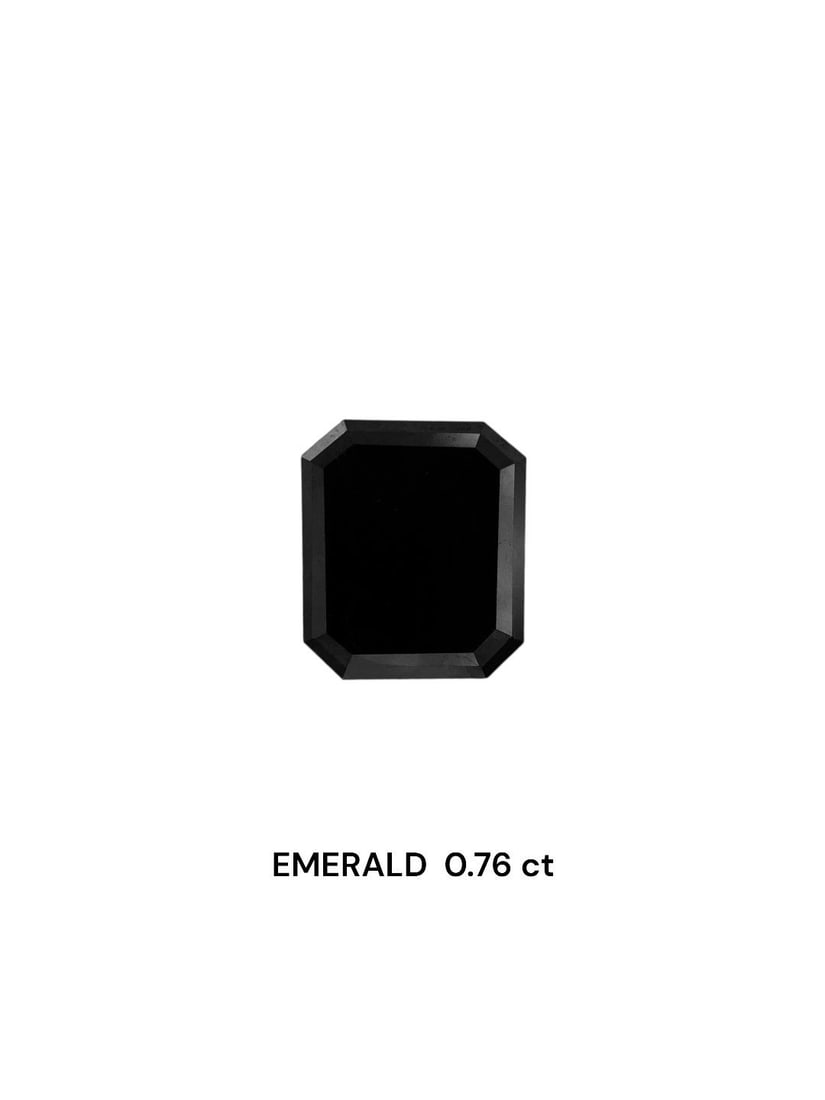 Emerald 0.76ct Fancy Black VVS2 - Loose Natural Diamond: Emerald 0.76ct Fancy Black VVS2 - Loose Natural Diamond The 0.76ct Fancy Black VVS2 diamond boasts exceptional clarity and polish, with a vibrant black color that sets it apart from more traditional