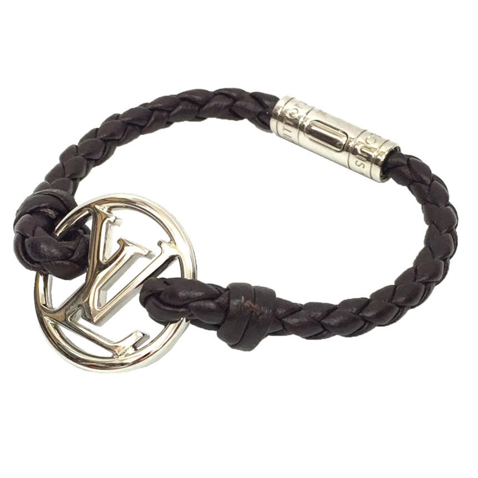 LOUIS VUITTON Charm Bracelet Brass Leather: LOUIS VUITTON Charm Bracelet Brass Leather Brass and leather come together in a classic design, with a 19cm length that adds a touch of sophistication to any outfit. This gently used Louis Vuitton