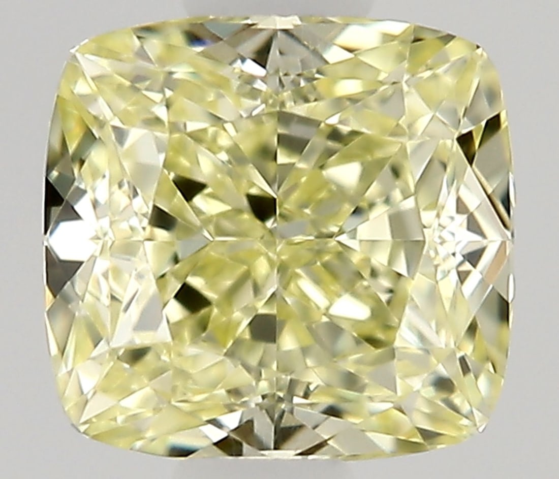 Cushion Brilliant 0.35ct Fancy Light Yellow VVS1 - Loose Natural Diamond: Cushion Brilliant 0.35ct Fancy Light Yellow VVS1 - Loose Natural Diamond 0.35ct Fancy Light Yellow VVS1 - Loose Natural Diamond. This cushion brilliant diamond boasts a vibrant Fancy Light Yellow