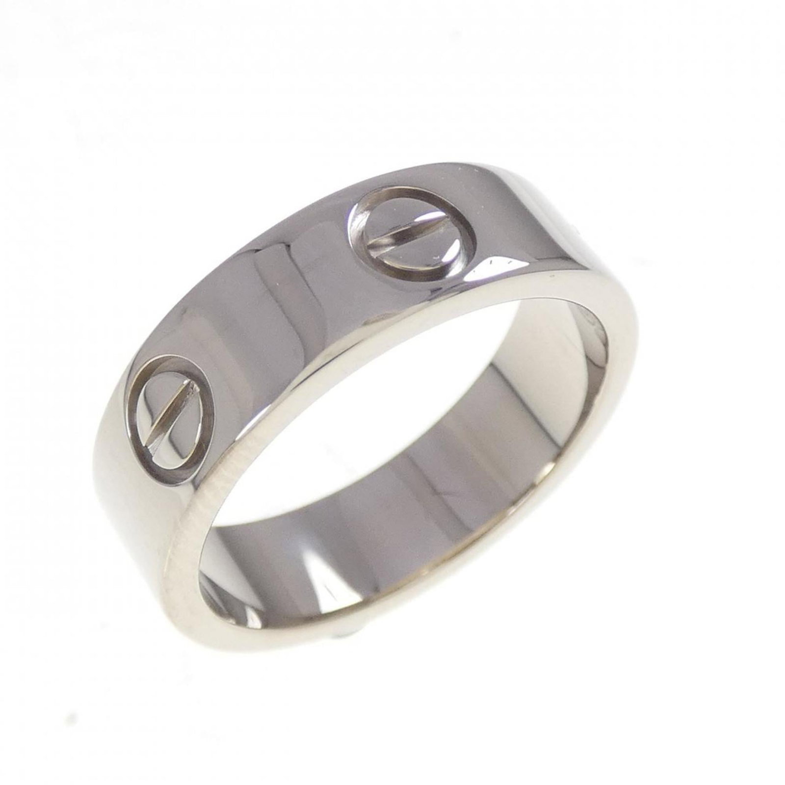 CARTIER Band Ring White Gold (18K): CARTIER Band Ring White Gold (18K) Cartier Band Ring White Gold (18K) is a gently used, very good condition band ring featuring white gold (18K) material. The ring bears a signature and is in a US