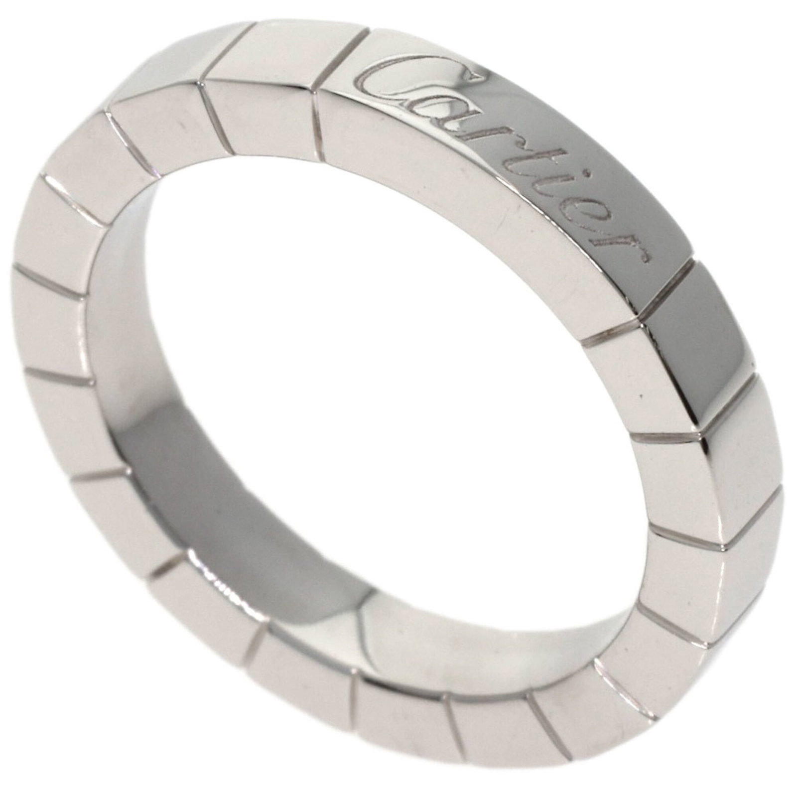 CARTIER Band Ring White Gold (18K): CARTIER Band Ring White Gold (18K) Cartier Band Ring White Gold (18K) is a beautifully crafted band ring featuring 18K white gold, with a US size 3.5 and a width of 3mm. Gently used with minor signs o