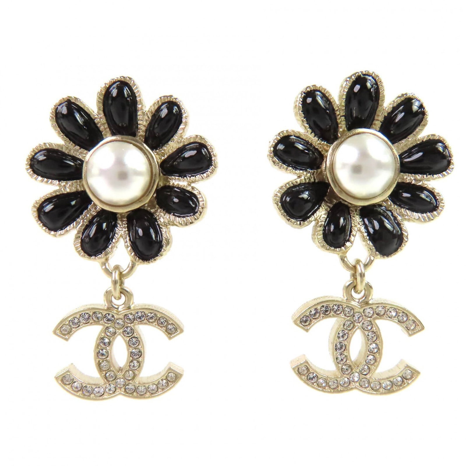 CHANEL Stud Earrings Gold Plating: CHANEL Stud Earrings Gold Plating Stud earrings in gold plating, designed by CHANEL, with a sleek black finish. Made in France, these earrings feature a minimalist design that adds a touch of