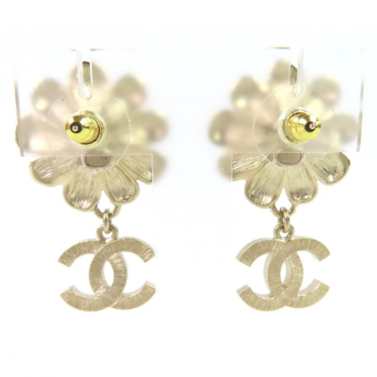 CHANEL Stud Earrings Gold Plating - 3