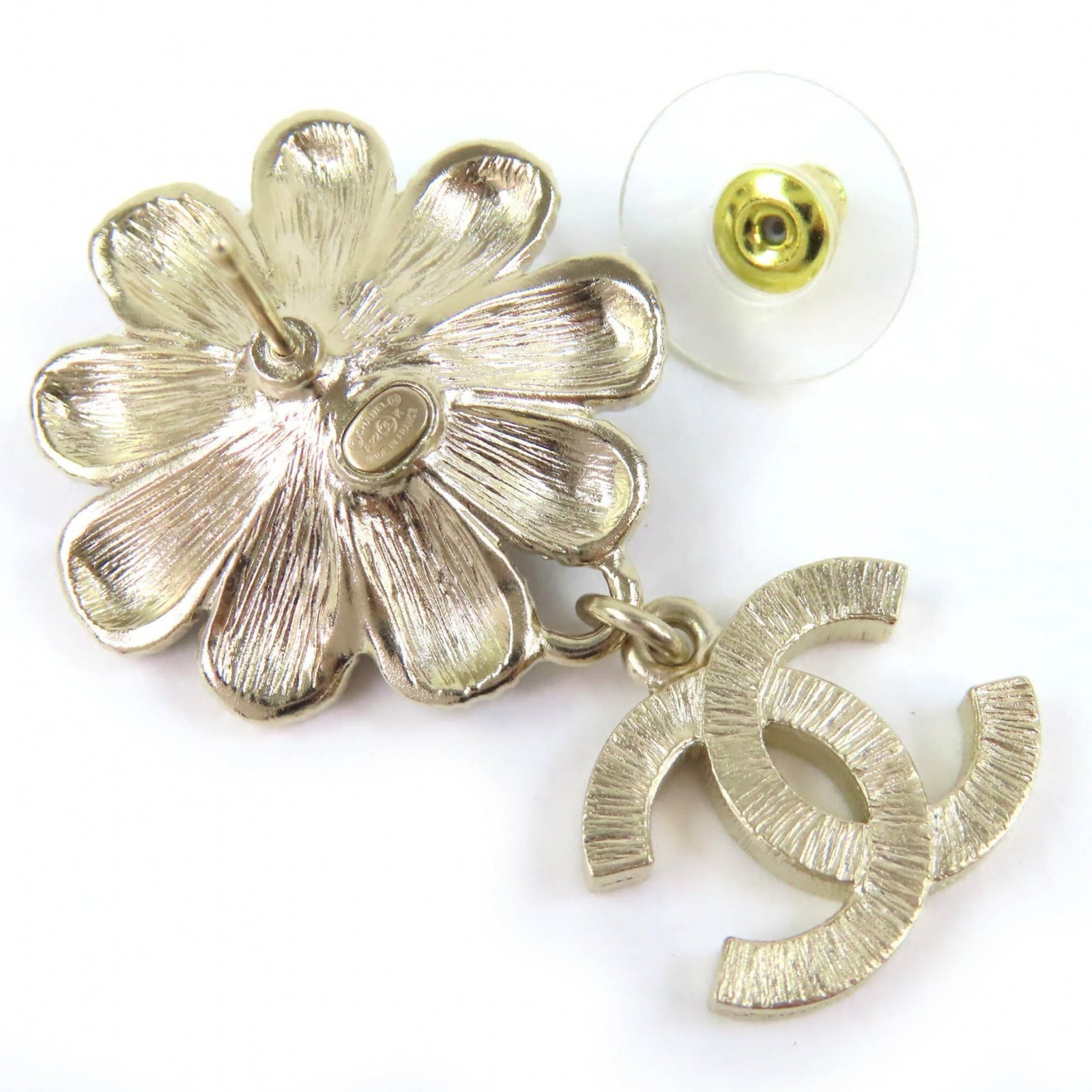 CHANEL Stud Earrings Gold Plating - 4
