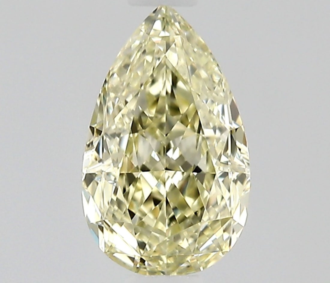 GIA Pear 0.6ct Fancy Light Yellow VVS2 - Loose Natural Diamond: GIA Pear 0.6ct Fancy Light Yellow VVS2 - Loose Natural Diamond GIA-certified Fancy Light Yellow VVS2 diamond, a natural beauty with a vibrant yellow hue, boasts exceptional clarity and polish.