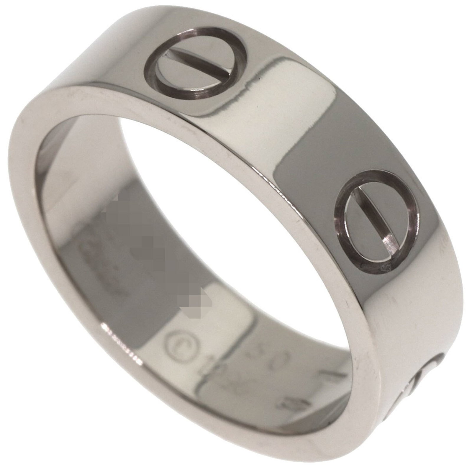 CARTIER Band Ring: CARTIER Band Ring 18K white gold band ring from Cartier, featuring a 5.5mm width and 5.5mm length, with a US size of 5.5. The ring bears minor signs of wear, including small scratches or light marks, 