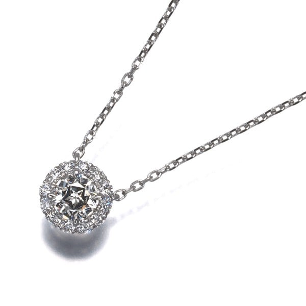 Star Jewelry Necklace Diamond 0.22Ct Flower 950 Platinum: Star Jewelry Necklace Diamond 0.22Ct Flower 950 Platinum 950 platinum necklace featuring a 0.22ct diamond pendant, crafted in a natural flower design. The necklace measures 39-42cm in length, making i