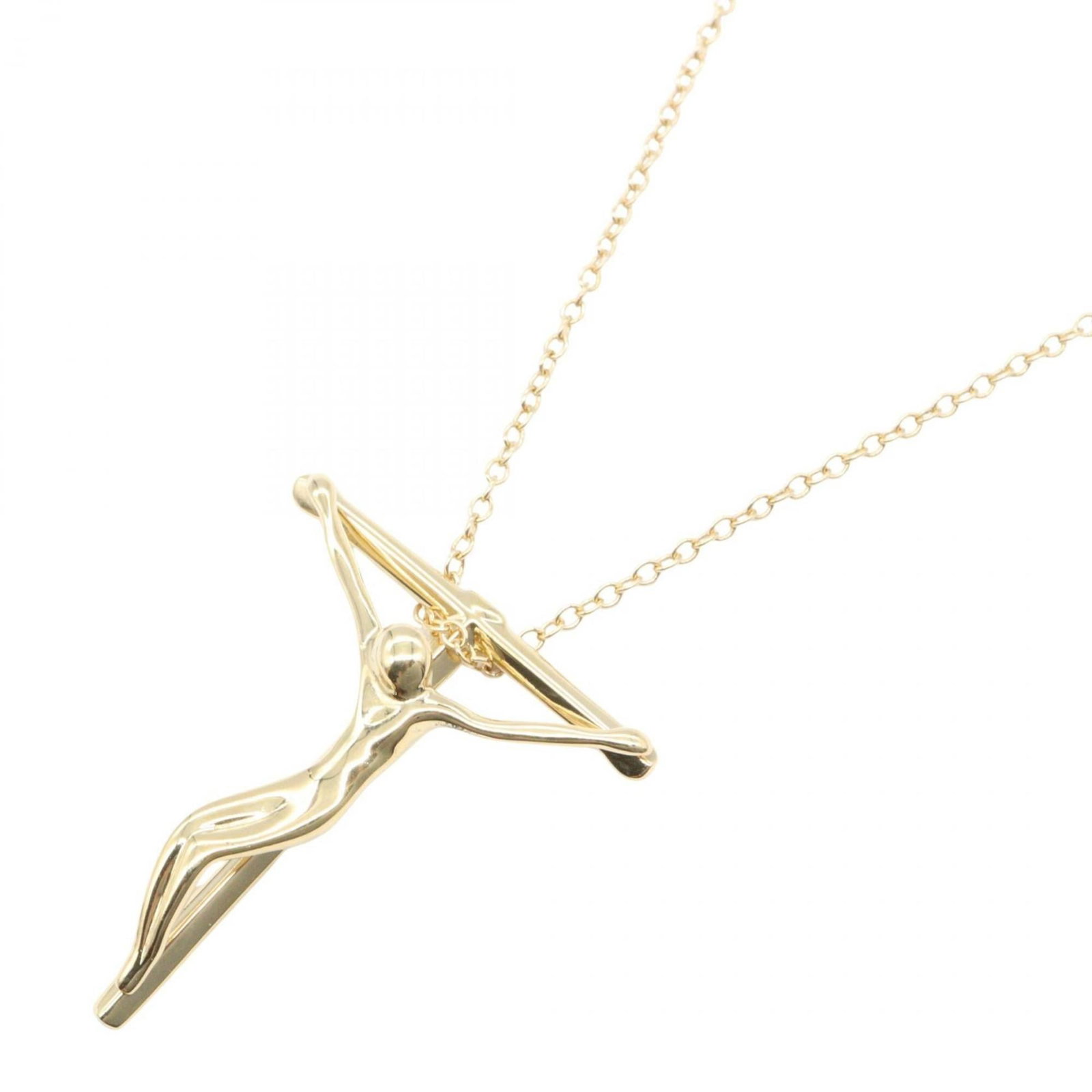 TIFFANY Yellow Gold (18K): TIFFANY Yellow Gold (18K) Yellow gold (18K) necklace with a 35mm x 28mm pendant, crafted by Tiffany, features a delicate design that adds a touch of elegance to any outfit. The necklace is made from