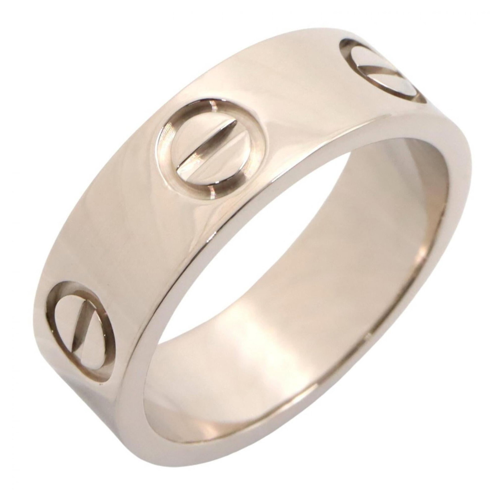 CARTIER Band Ring White Gold (18K): CARTIER Band Ring White Gold (18K) Cartier Band Ring White Gold (18K) is a gently used band ring featuring 18K white gold construction. The item bears a signature and is made from high-quality white