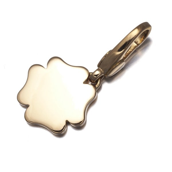 Bvlgari Pendant Clover Charm 18K 750 Yellow Gold: Bvlgari Pendant Clover Charm 18K 750 Yellow Gold 18K yellow gold Bvlgari pendant charm, featuring a classic design with a 13.2 x 13.2mm design size, weighing 3.8g. This 18k yellow gold charm is