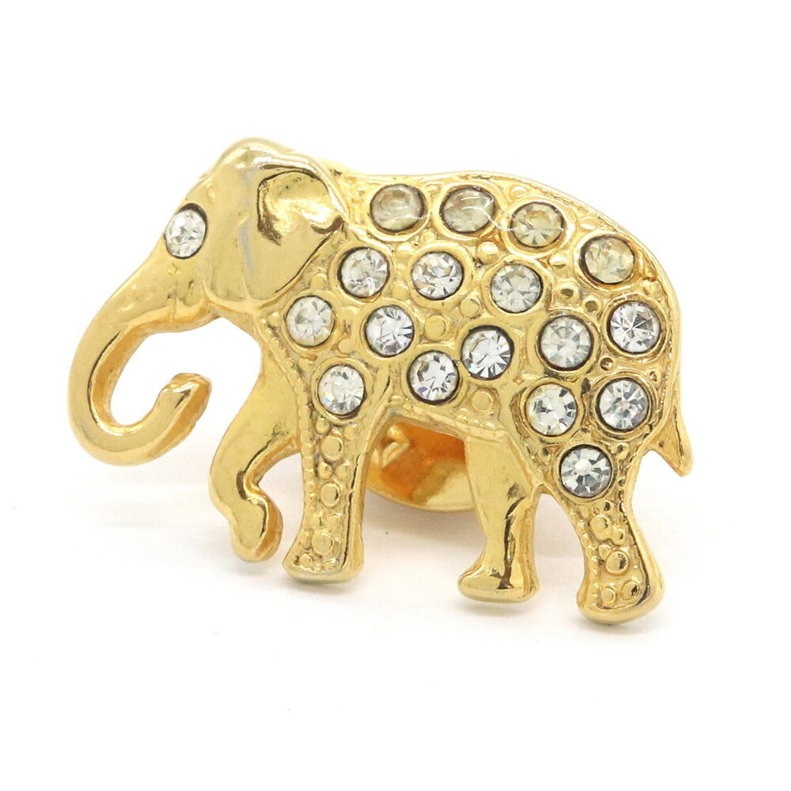 CELINE Pin Brooch Metal Rhinestone: CELINE Pin Brooch Metal Rhinestone Gold Metal Rhinestone Pin Brooch from Celine, Italy. This elegant pin brooch features a striking gold metal design adorned with rhinestones, measuring 23cm x 15cm.