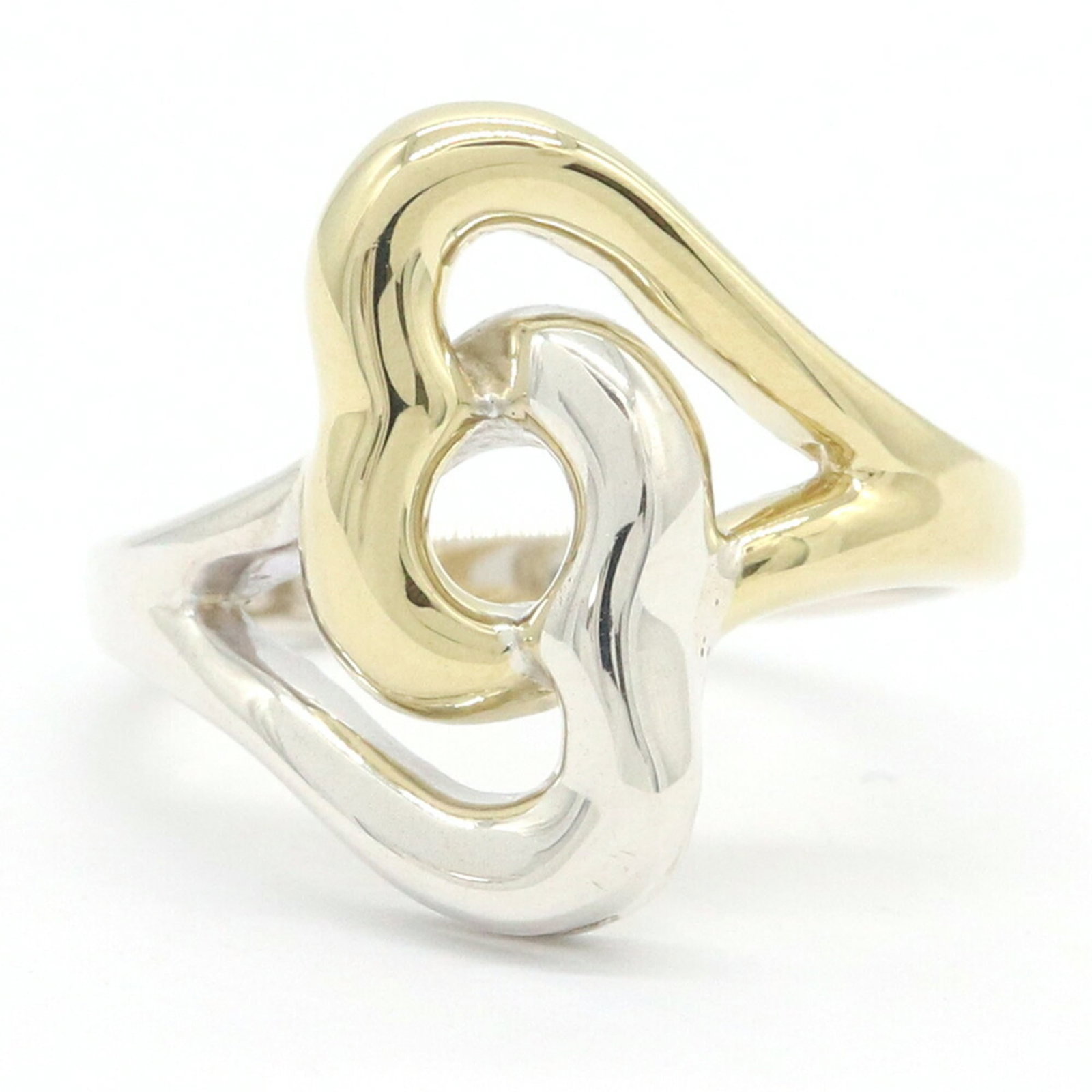 TIFFANY Band Ring Sterling Silver 925 Yellow Gold (18K): TIFFANY Band Ring Sterling Silver 925 Yellow Gold (18K) Sterling silver 925 and 18K yellow gold band ring from Tiffany, featuring a classic design with a subtle touch of luxury. This gently used ring