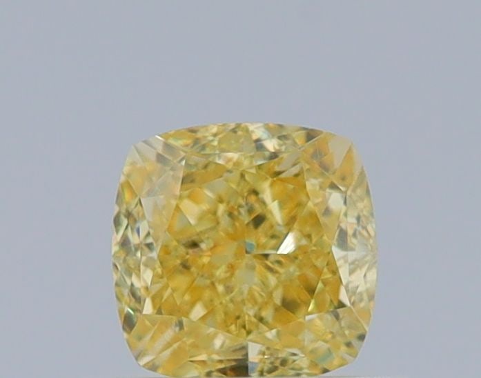 GIA Cushion Brilliant 0.66ct Fancy Intense Yellow VVS2 - Loose Natural Diamond (1 of 1)