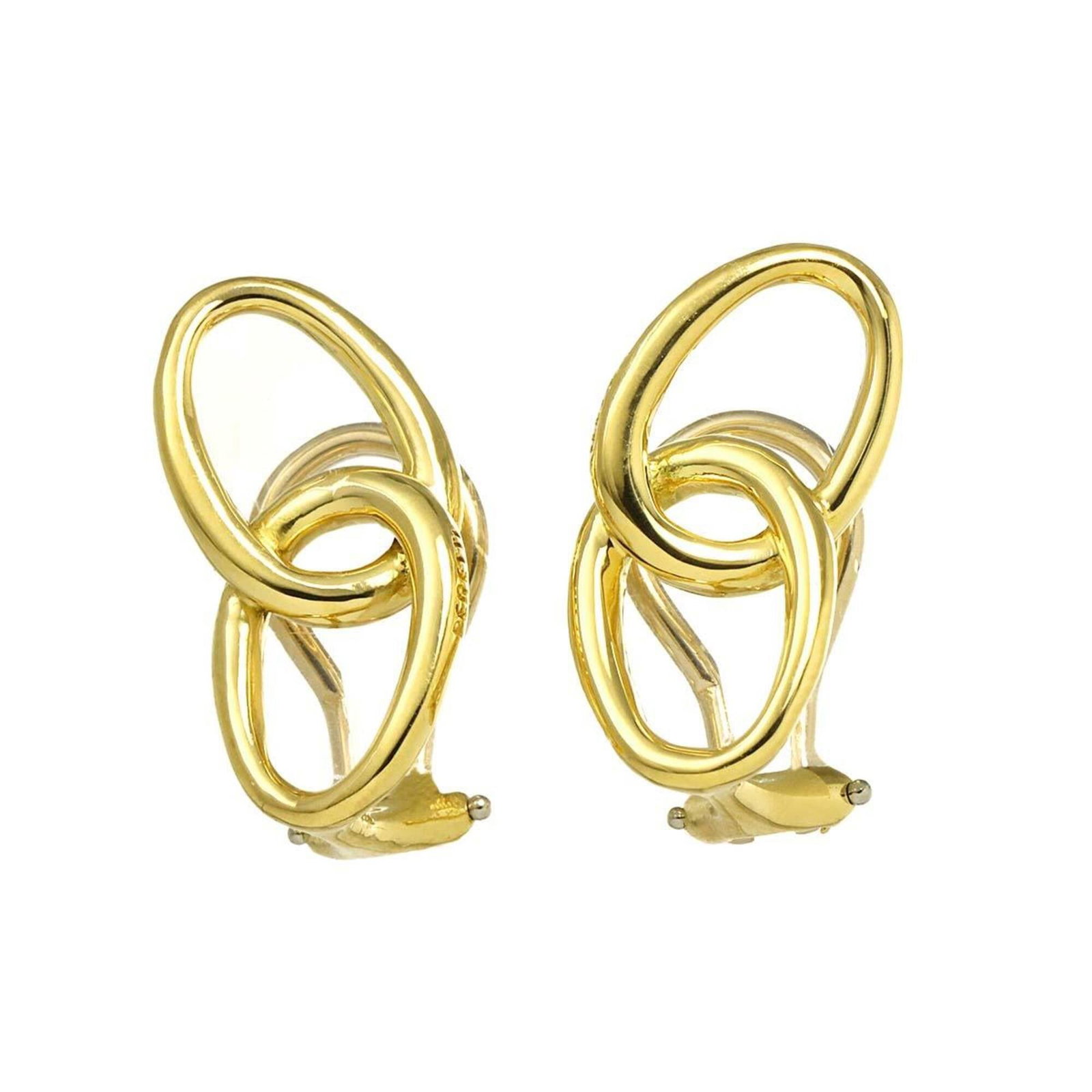 TIFFANY Clip Earrings Yellow Gold (18K): TIFFANY Clip Earrings Yellow Gold (18K) Clip earrings in 18K yellow gold, bearing a signature, with a size of 20.00mm x 10.10mm. Made from high-quality yellow gold, these clip earrings are in excellen