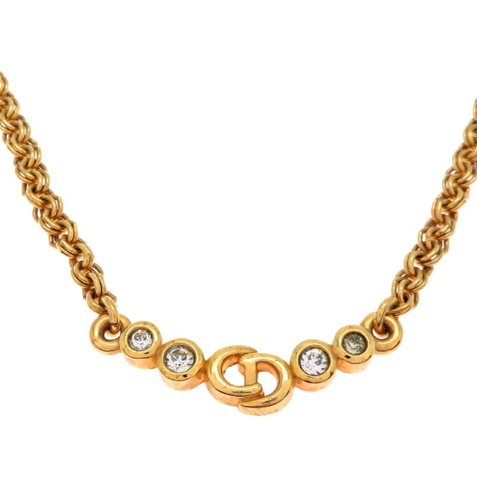 CHRISTIAN DIOR Gold: CHRISTIAN DIOR Gold Gold necklace from Christian Dior, featuring a 7.1mm x 33mm pendant with a gold weight of 11.4g. This 43cm necklace showcases a subtle gold color and has a width of 2.6mm. With