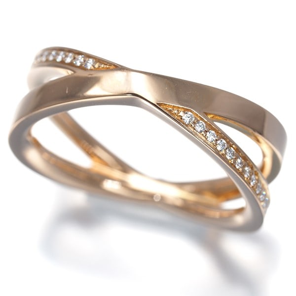 Tiffany&Co. Ring Diamond Atlas X Narrow Us5 18K 750 Rose Gold: Tiffany&Co. Ring Diamond Atlas X Narrow Us5 18K 750 Rose Gold Tiffany&Co.'s 18k rose gold Atlas X narrow ring features a natural diamond, a notable natural stone creation. The ring boasts a classic