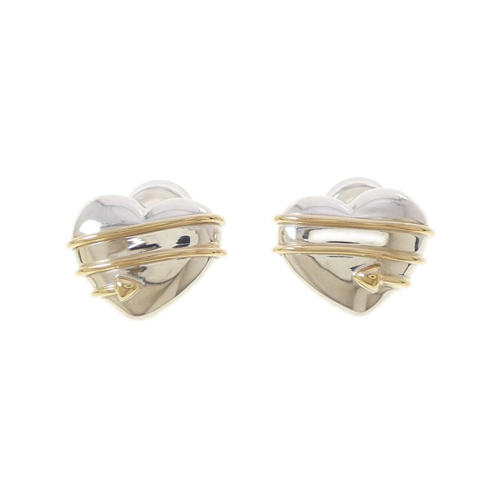 TIFFANY Stud Earrings Silver 925 Yellow Gold (18K): TIFFANY Stud Earrings Silver 925 Yellow Gold (18K) Silver 925 and 18K yellow gold stud earrings from Tiffany, featuring a subtle yet elegant design. In excellent condition, these earrings show only