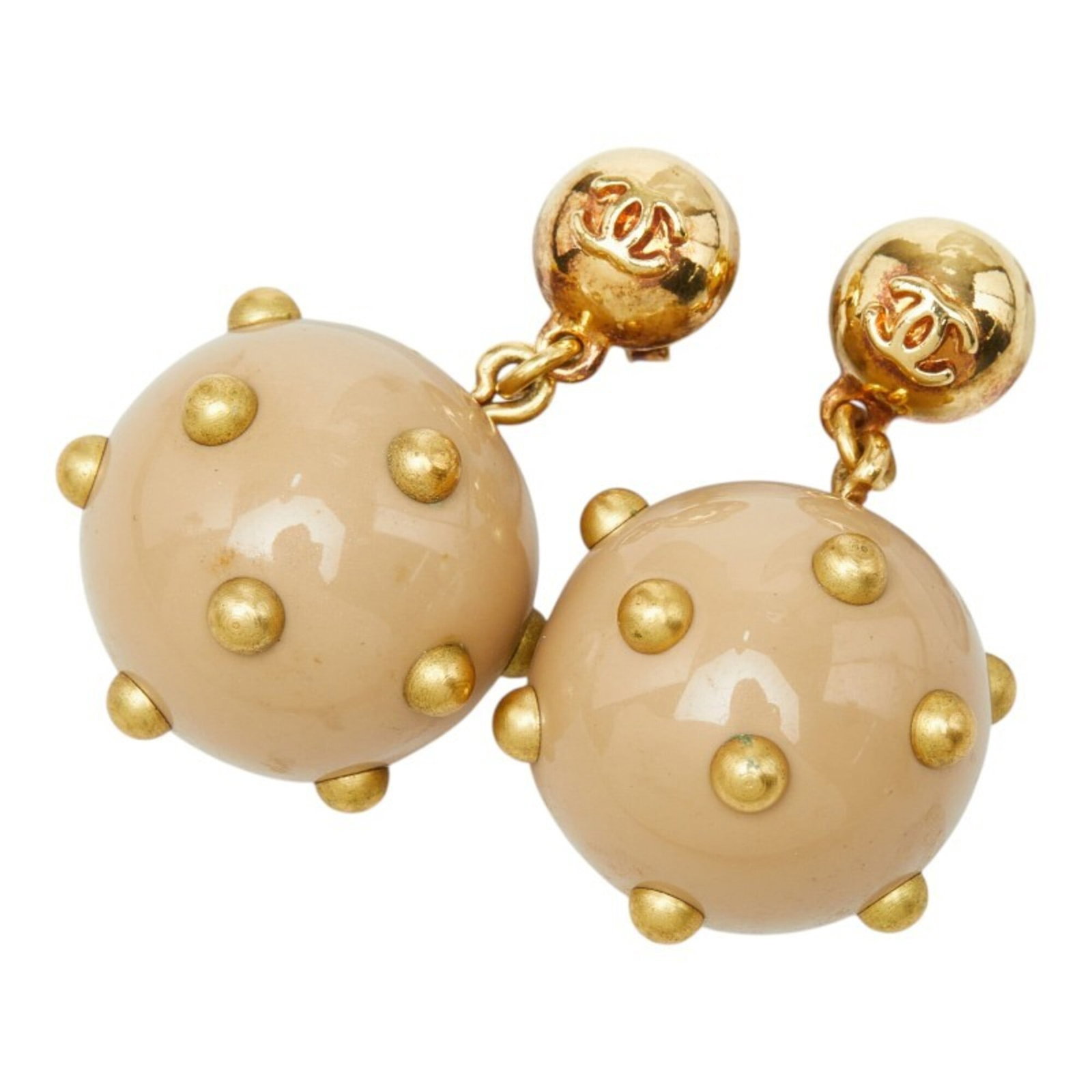 CHANEL Stud Earrings Plastic - 2