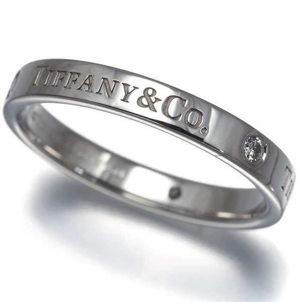 Tiffany&Co. Ring Diamond Flat Band 3P Us7.75 950 Platinum: Tiffany&Co. Ring Diamond Flat Band 3P Us7.75 950 Platinum Tiffany&Co. Ring Diamond Flat Band 3P Us7.75 950 Platinum - A stunning platinum ring featuring a natural diamond, crafted with 950 platinum