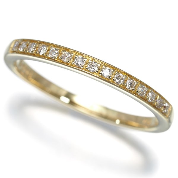 Ponte Vecchio Ring Diamond 0.09Ct Us5.75-6 18K 750 Yellow Gold: Ponte Vecchio Ring Diamond 0.09Ct Us5.75-6 18K 750 Yellow Gold Yellow gold 18K 750 setting cradles a 0.09ct diamond, adding a touch of elegance to this understated ring. The delicate design features