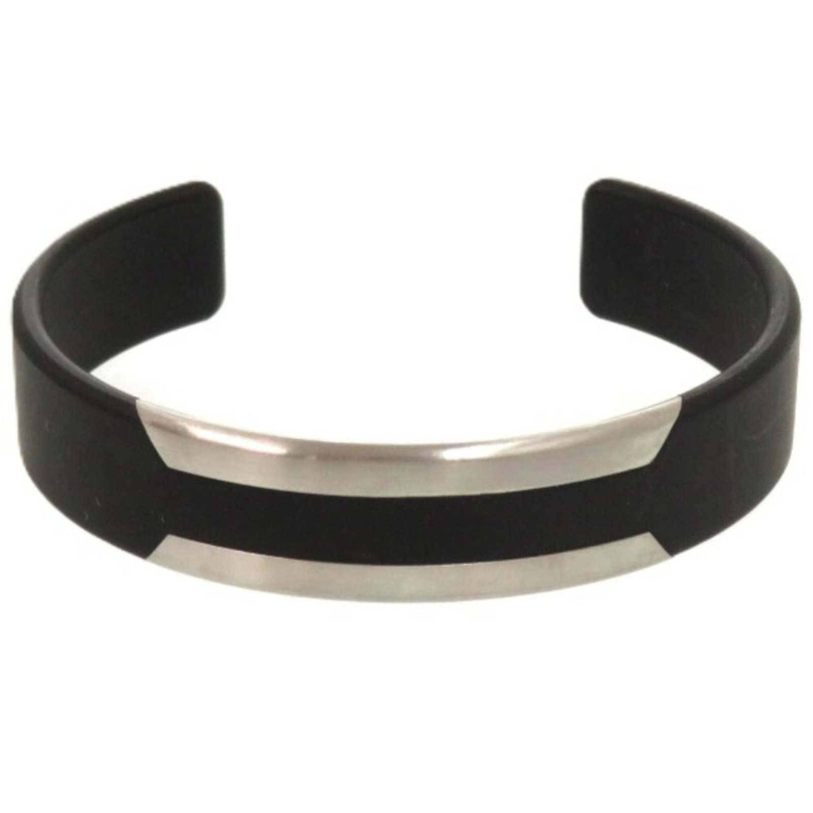HERMES Bangle Stainless Steel: HERMES Bangle Stainless Steel Stainless steel bangle from iconic French brand Hermes, featuring a sleek black finish and 14cm length. This bangle comes with a box and dust bag, and is in good