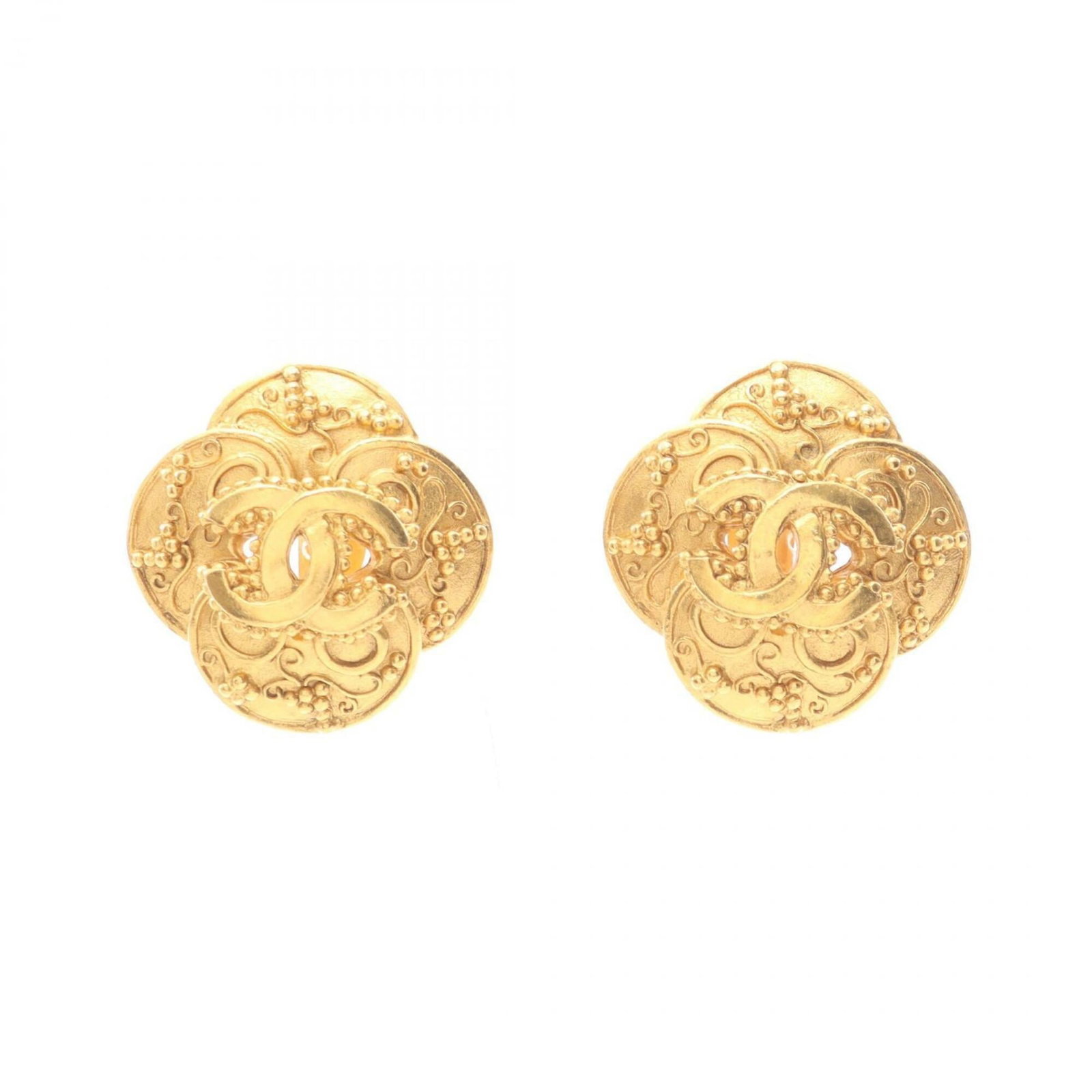 CHANEL Clip Earrings Gold Plating: CHANEL Clip Earrings Gold Plating Gold-plated clip earrings from the iconic CHANEL brand, featuring a sleek and sophisticated design that adds a touch of luxury to any outfit. Gently used with minor s